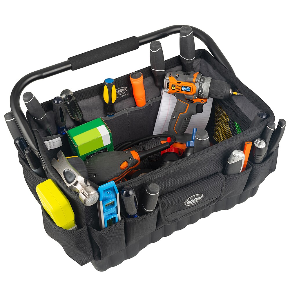 Caja de herramientas Bucket Boss Pro Box 18 de poliéster negro de 18 pulgadas de ancho x 12 pulgadas de profundidad x 10.5 pulgadas de largo, 74018