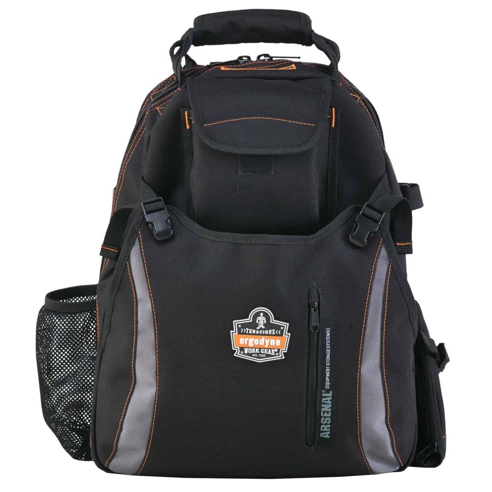 Mochila con cierre Ergodyne Negro de poliéster de 16 pulgadas de ancho x 9 pulgadas de profundidad x 19 pulgadas de largo 13743