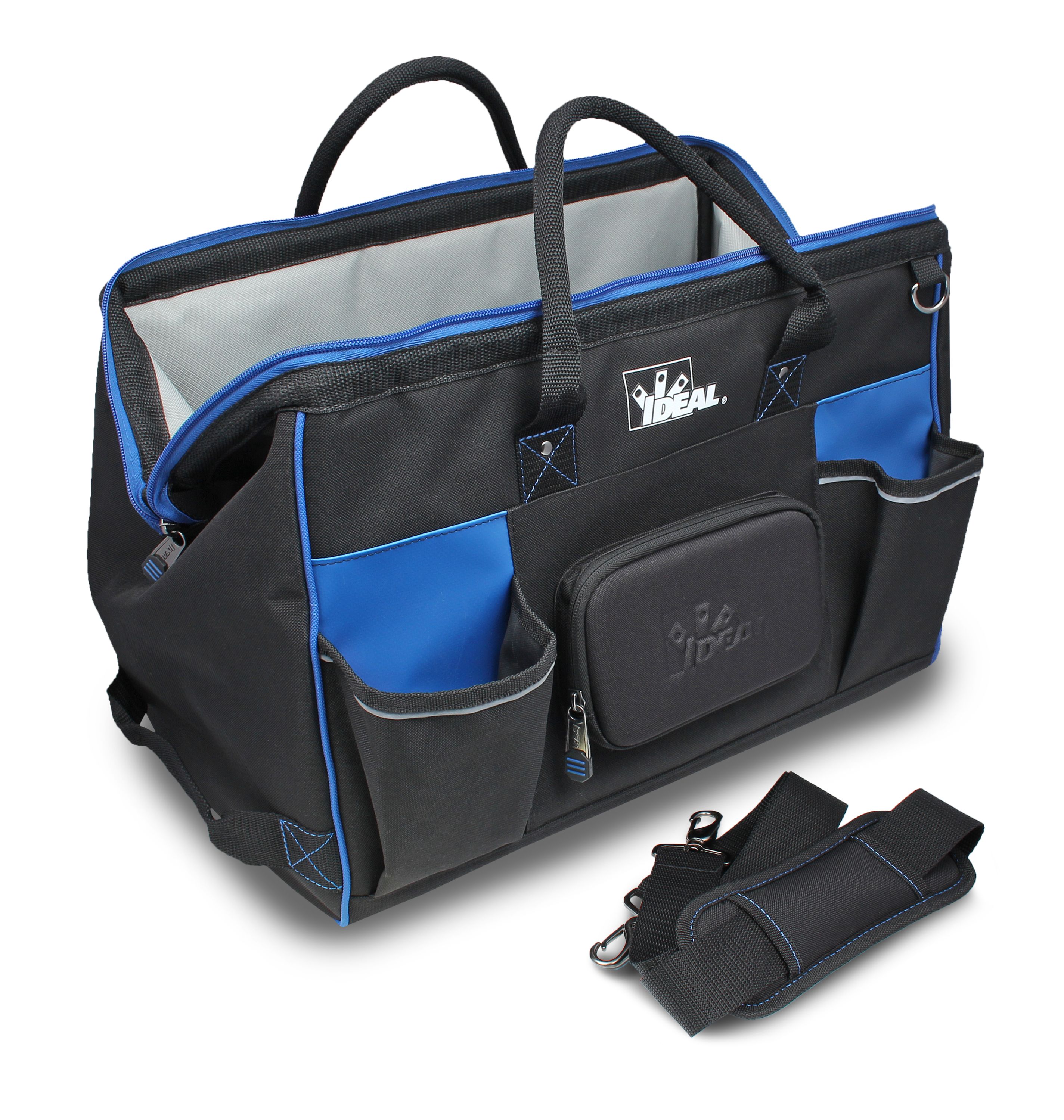 Bolso de electricista con cremallera IDEAL Pro Series Azul de poliéster de 11.5 pulgadas de ancho x 11.5 pulgadas de profundidad x 18 pulgadas de largo 37-012