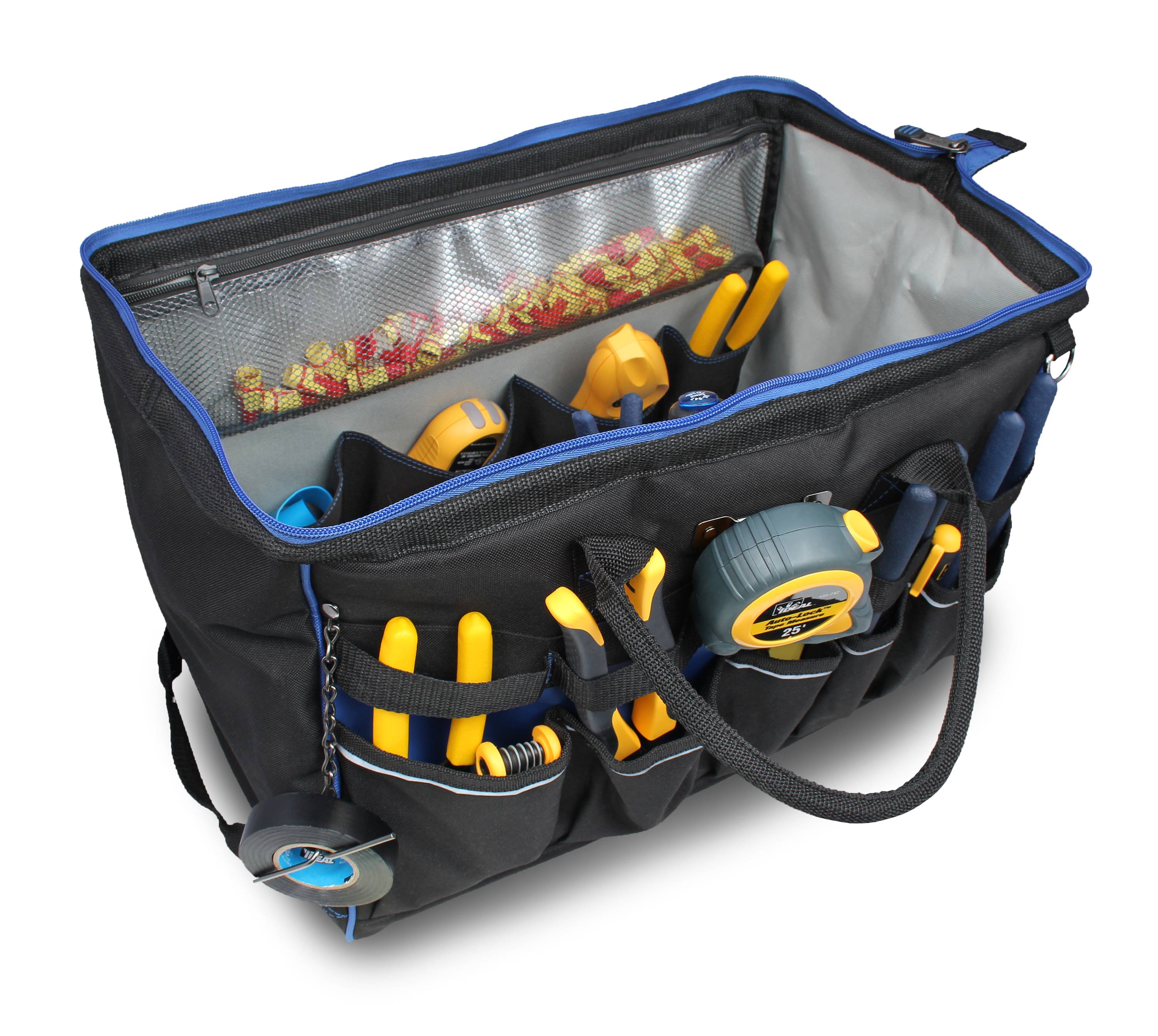 Bolso de electricista con cremallera IDEAL Pro Series Azul de poliéster de 11.5 pulgadas de ancho x 11.5 pulgadas de profundidad x 18 pulgadas de largo 37-012