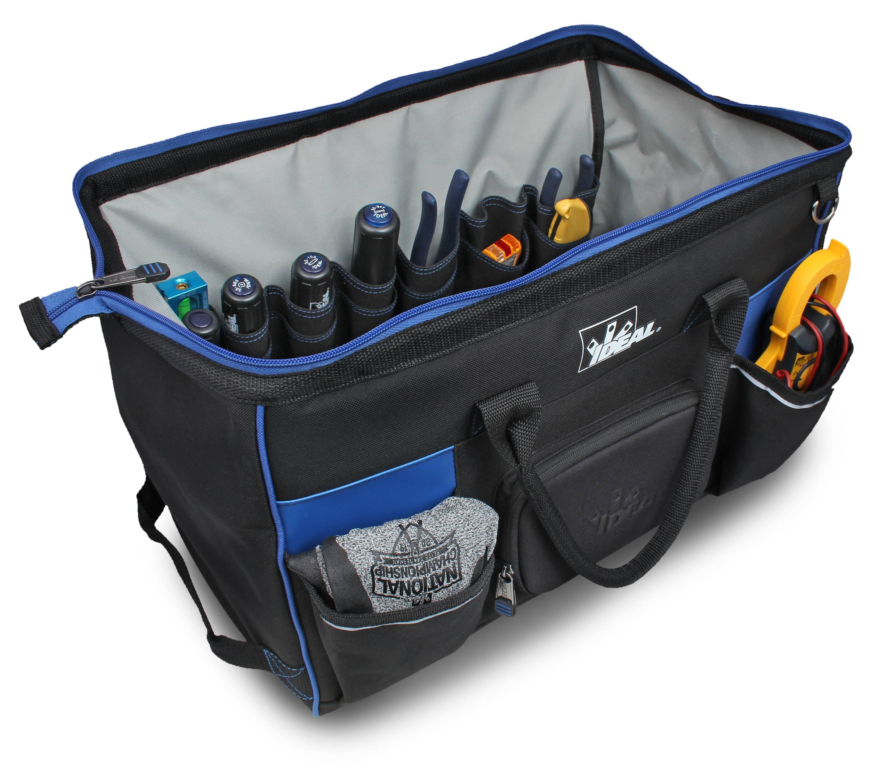 Bolso de electricista con cremallera IDEAL Pro Series Azul de poliéster de 11.5 pulgadas de ancho x 11.5 pulgadas de profundidad x 18 pulgadas de largo 37-012