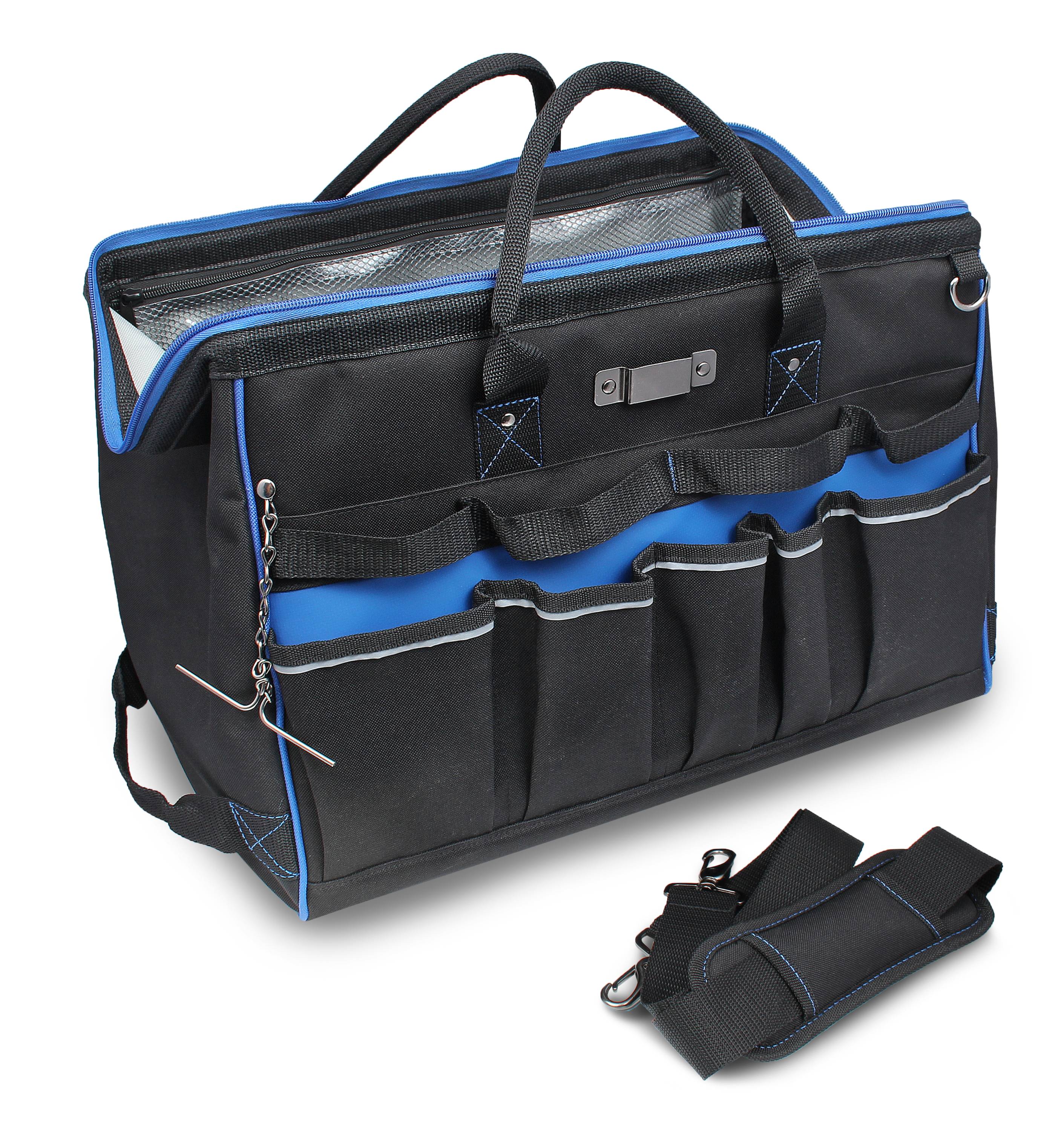 Bolso de electricista con cremallera IDEAL Pro Series Azul de poliéster de 11.5 pulgadas de ancho x 11.5 pulgadas de profundidad x 18 pulgadas de largo 37-012