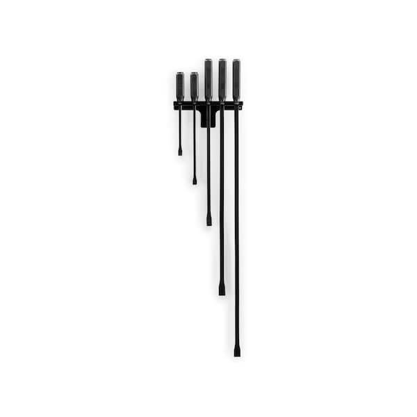 Tekton Angled End Handled Pry Bar Set w/Wall Hanger, 5-Piece 12, 17, 25, 36, 45 in. - LSQ96502