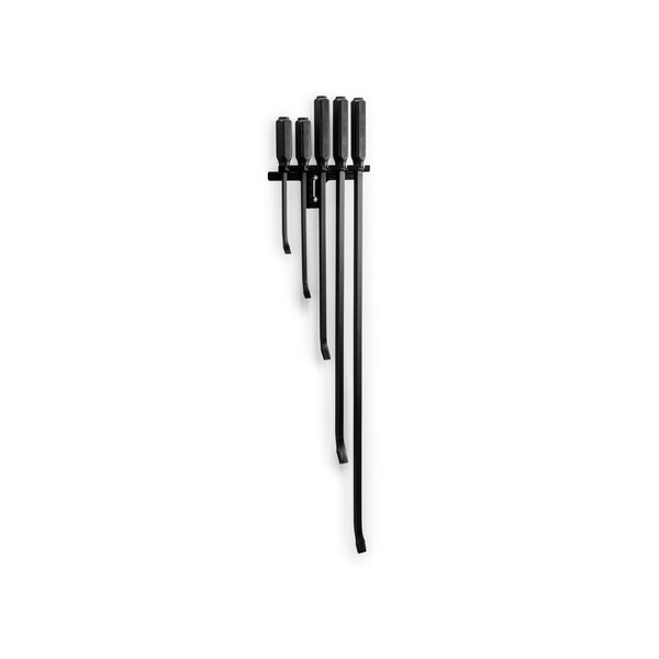 Tekton Angled End Handled Pry Bar Set w/Wall Hanger, 5-Piece 12, 17, 25, 36, 45 in. - LSQ96502