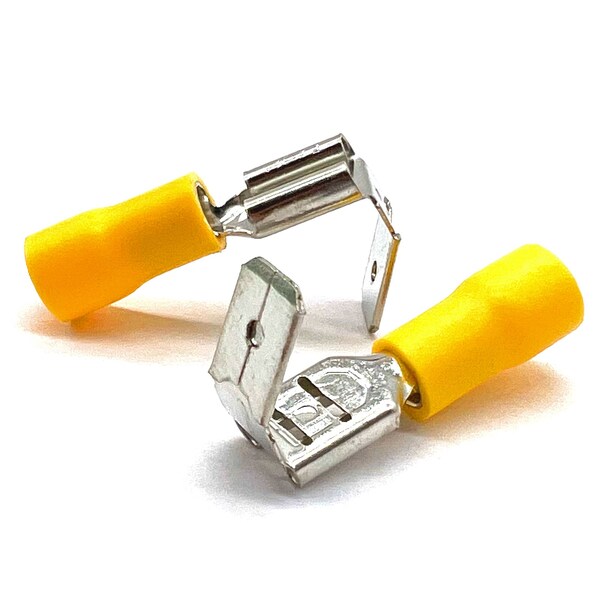 Conector de púas y tuercas 1000 piezas amarillo PVC/Vinilo, AWG 12-10, 1000PK - EL-1210-PIGGYBACK-VY-1000