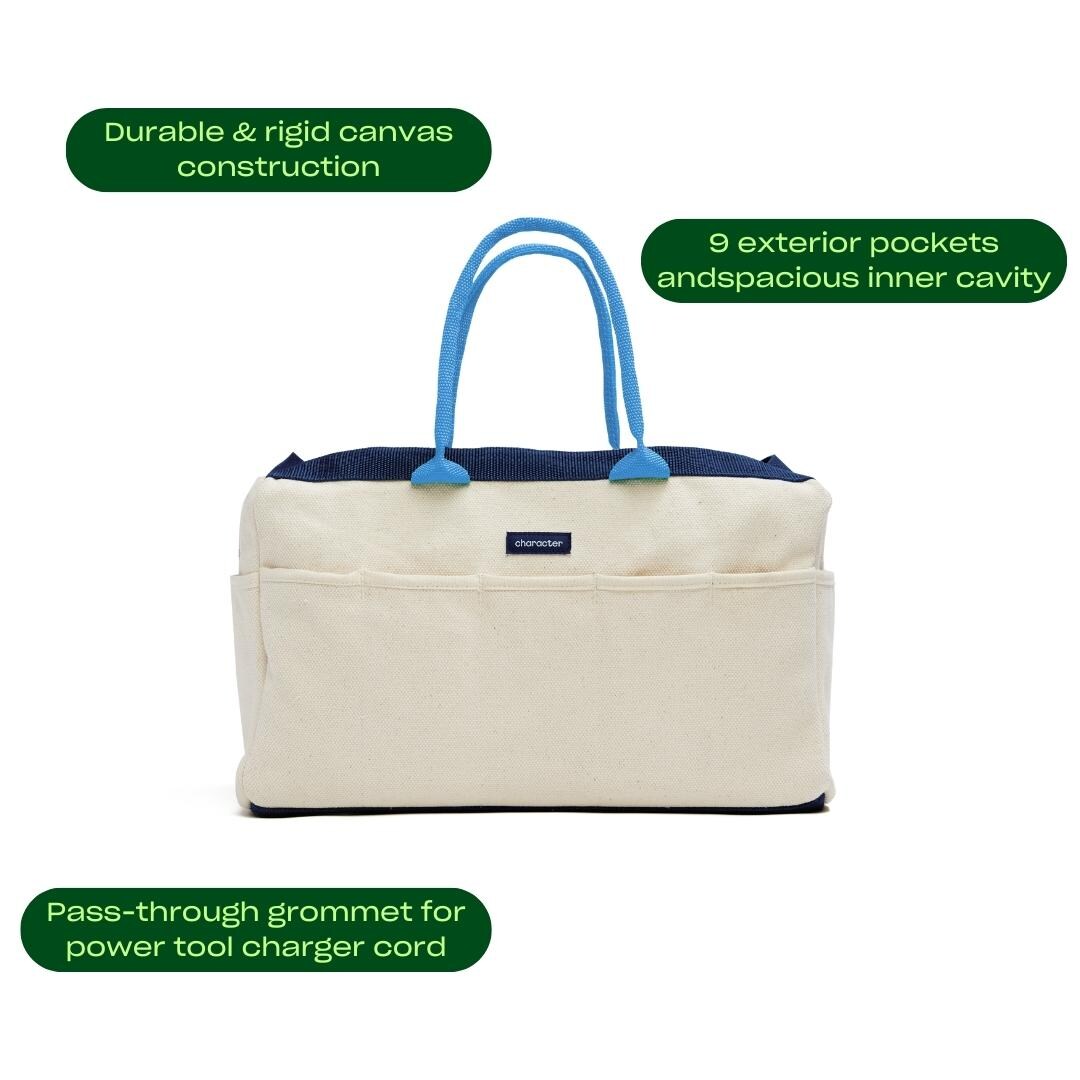 Bolsa para herramientas azul de lona de 14 pulgadas de ancho x 8.5 pulgadas de profundidad x 7 pulgadas de largo Character K-CHA-STG-BAG-BL-001
