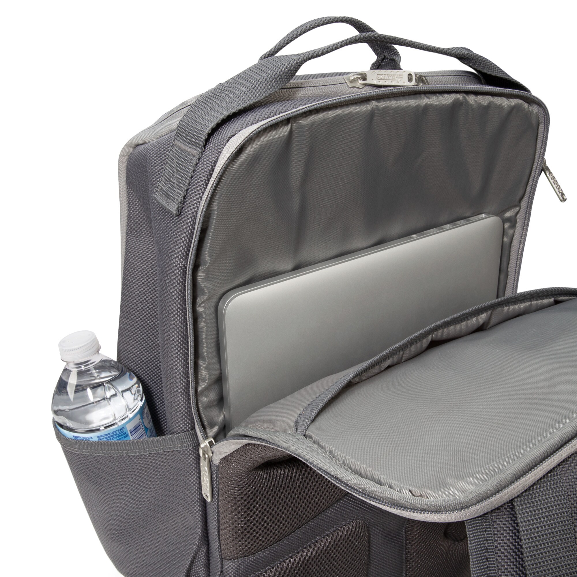 Mochila con cierre Estwing gris/marrón de poliéster de 20 pulgadas de ancho x 12.5 pulgadas de profundidad x 10 pulgadas de largo 94759