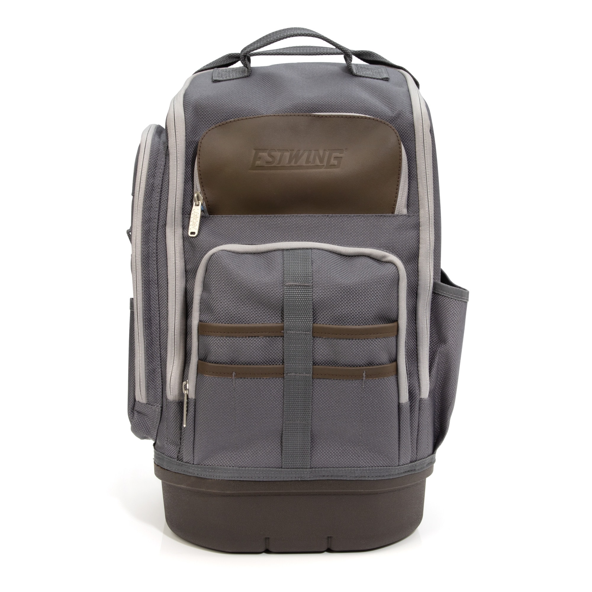 Mochila con cierre Estwing gris/marrón de poliéster de 20 pulgadas de ancho x 12.5 pulgadas de profundidad x 10 pulgadas de largo 94759