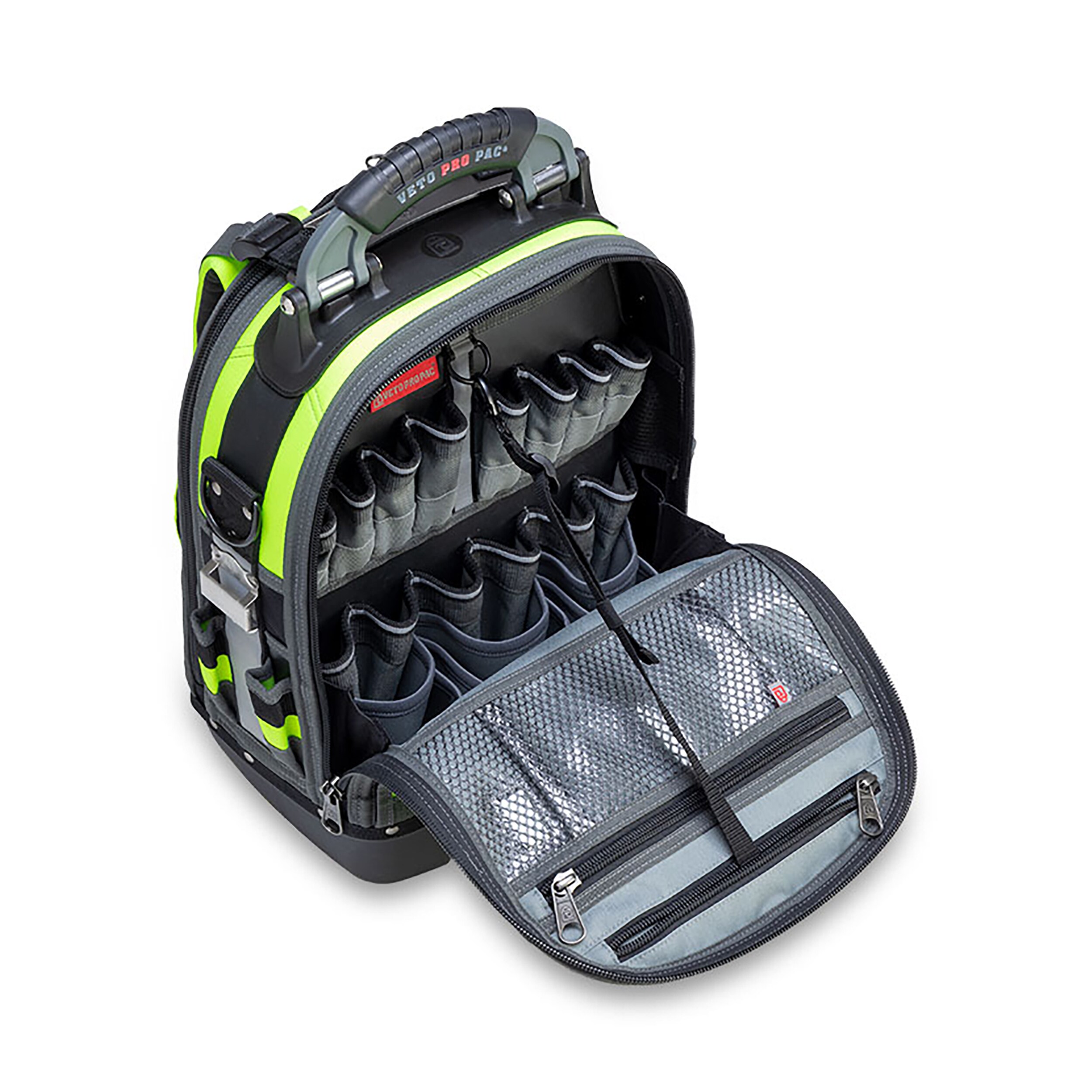 Bolso para herramientas con cremallera de nylon amarillo de alta visibilidad Veto Pro Pac Hi-Viz - 13 pulgadas de ancho x 10 pulgadas de profundidad x 19.5 pulgadas de largo VPP10063