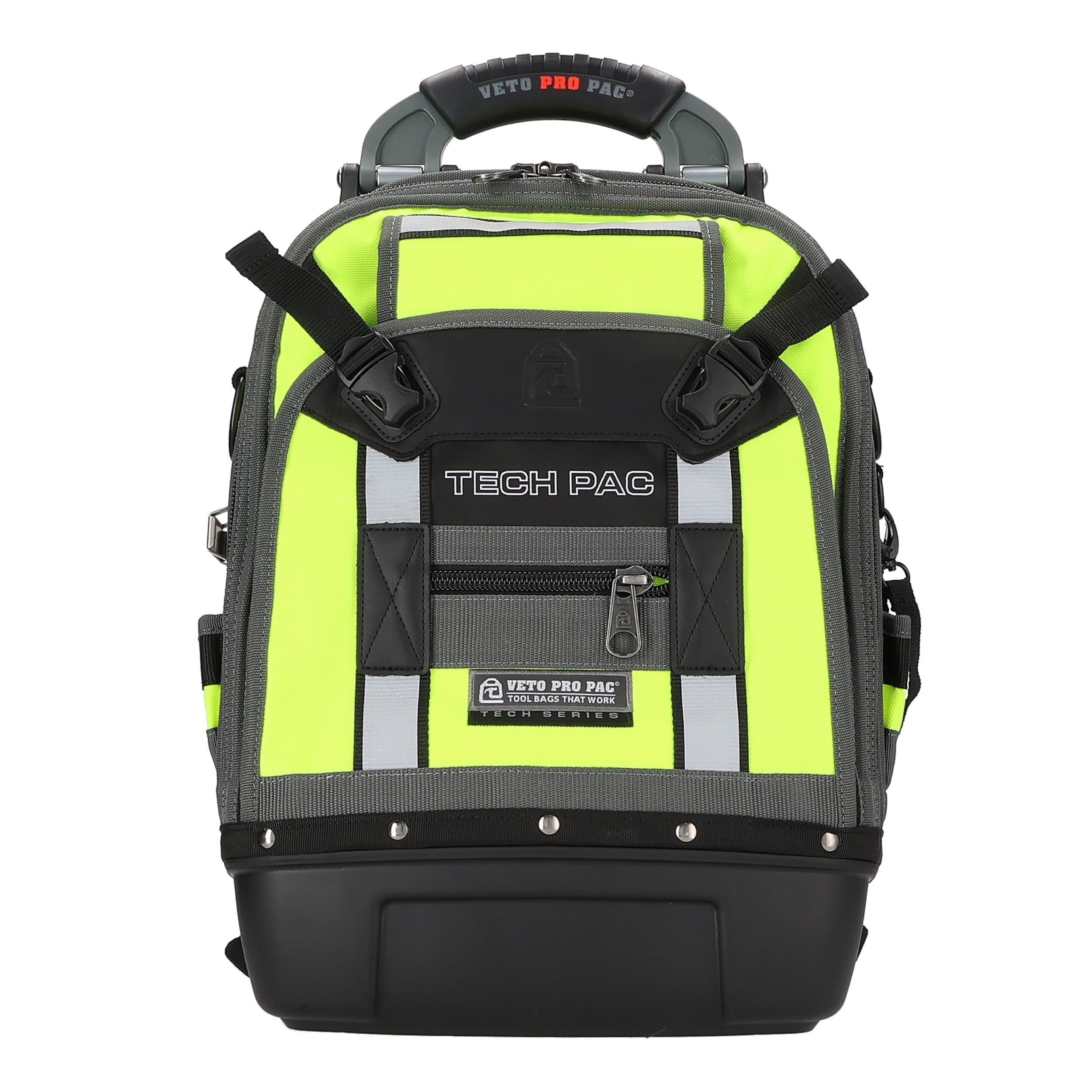 Bolso para herramientas con cremallera de nylon amarillo de alta visibilidad Veto Pro Pac Hi-Viz - 13 pulgadas de ancho x 10 pulgadas de profundidad x 19.5 pulgadas de largo VPP10063