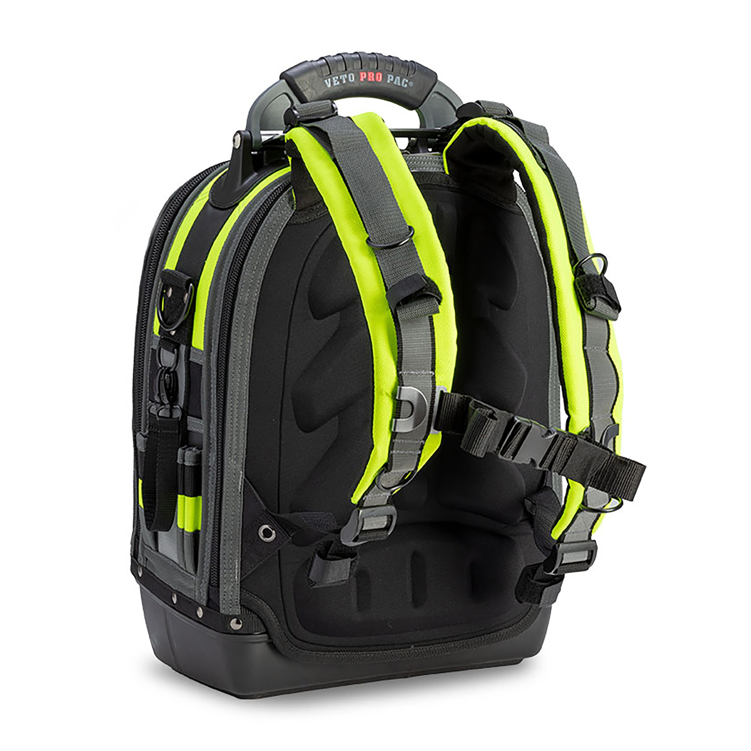 Bolso para herramientas con cremallera de nylon amarillo de alta visibilidad Veto Pro Pac Hi-Viz - 13 pulgadas de ancho x 10 pulgadas de profundidad x 19.5 pulgadas de largo VPP10063