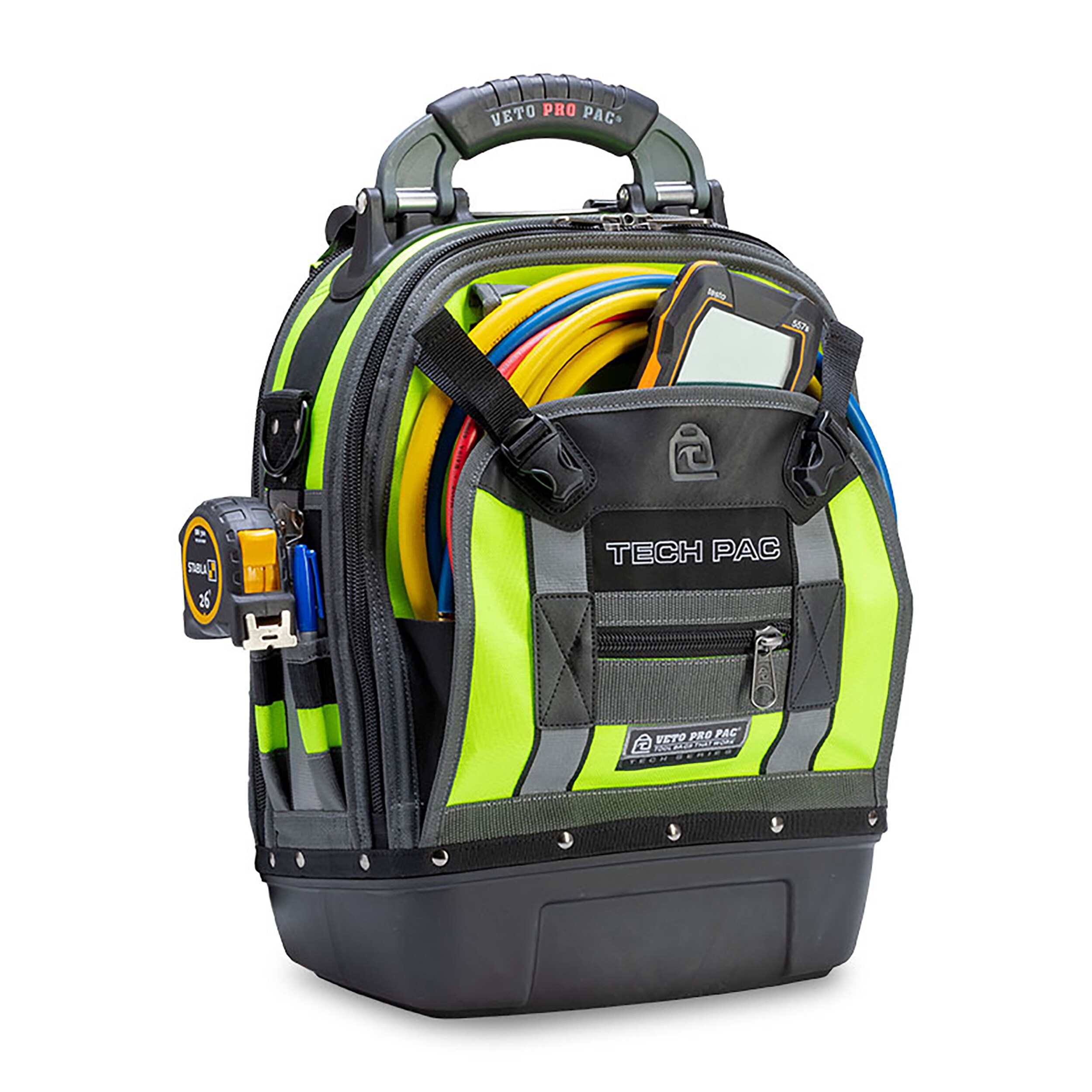 Bolso para herramientas con cremallera de nylon amarillo de alta visibilidad Veto Pro Pac Hi-Viz - 13 pulgadas de ancho x 10 pulgadas de profundidad x 19.5 pulgadas de largo VPP10063