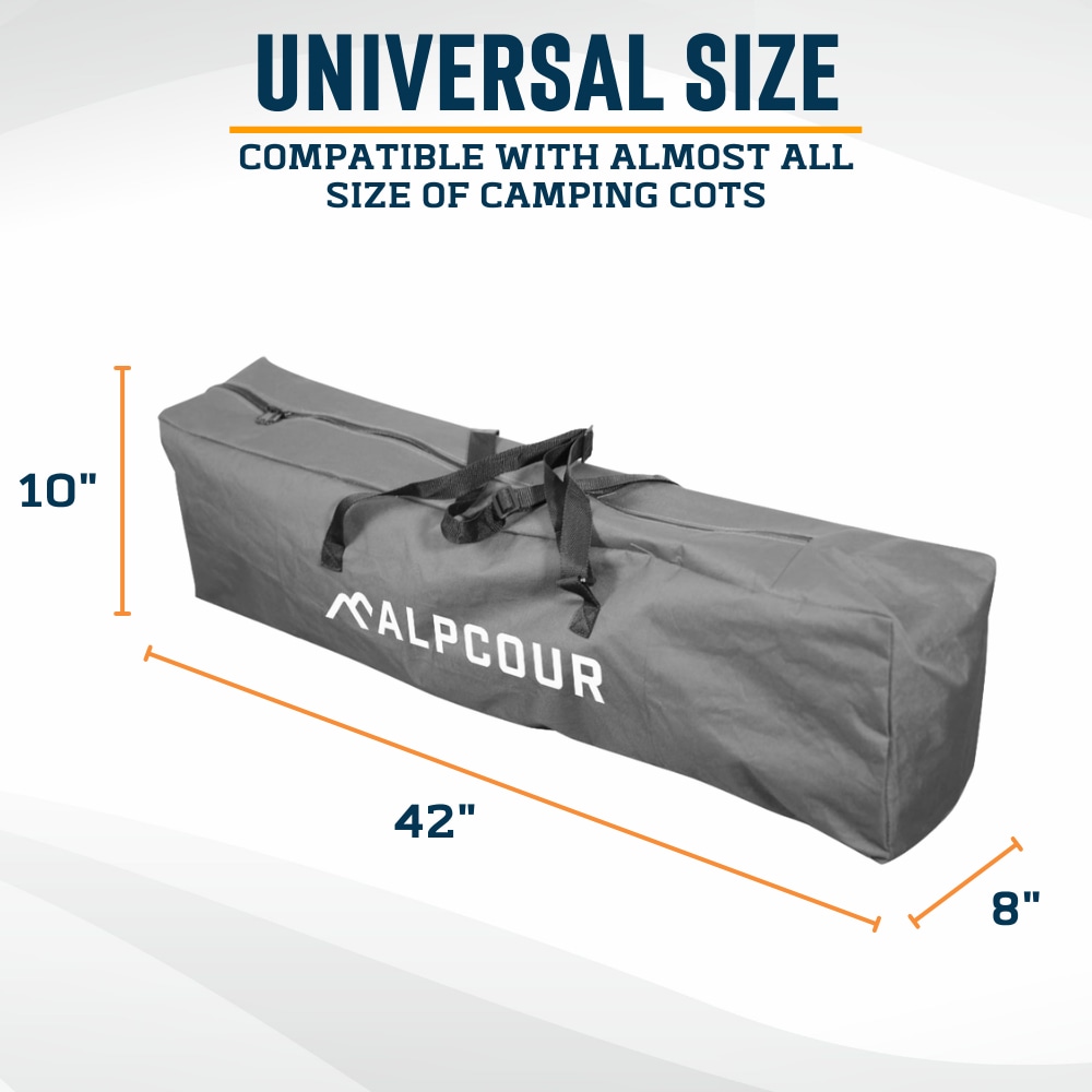 Bolsa de carga con cremallera en gris de poliéster de 10 pulgadas de ancho x 8 pulgadas de profundidad x 42 pulgadas de largo Alpcour APC-CCBXLGY