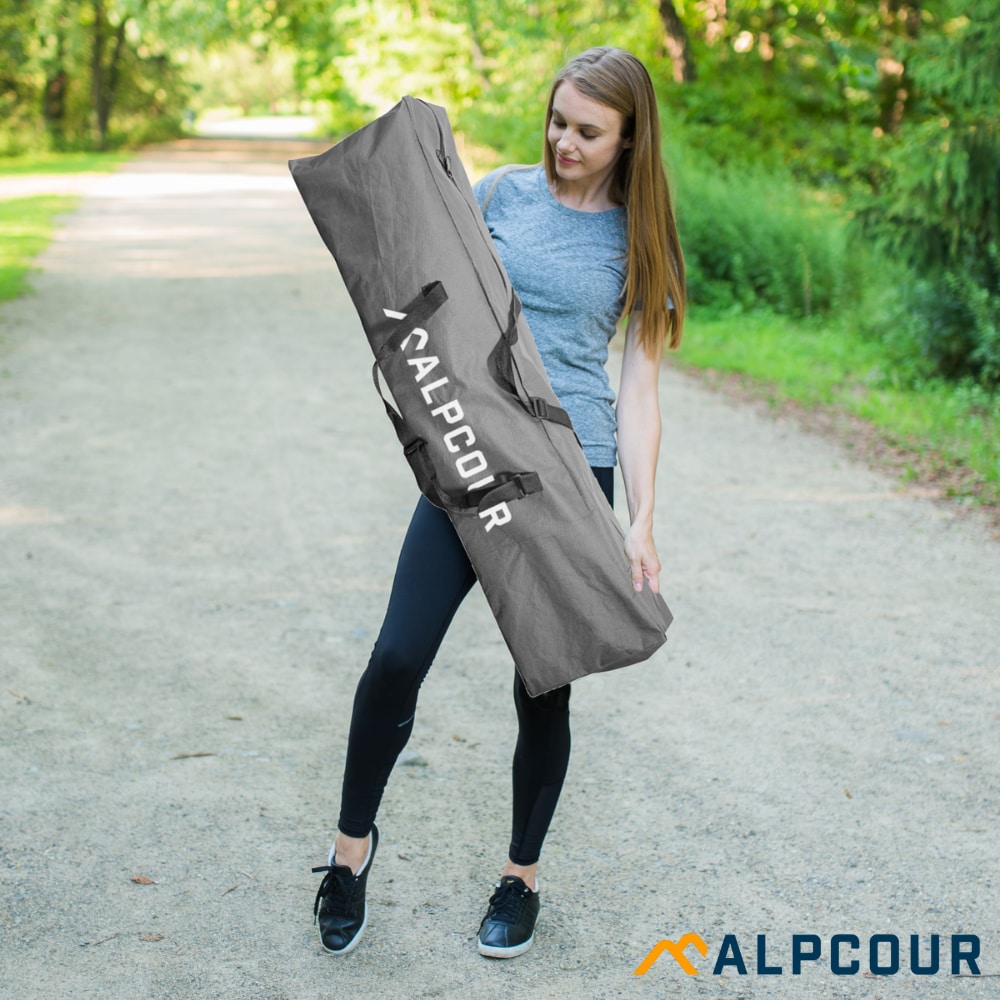 Bolsa de carga con cremallera en gris de poliéster de 10 pulgadas de ancho x 8 pulgadas de profundidad x 42 pulgadas de largo Alpcour APC-CCBXLGY