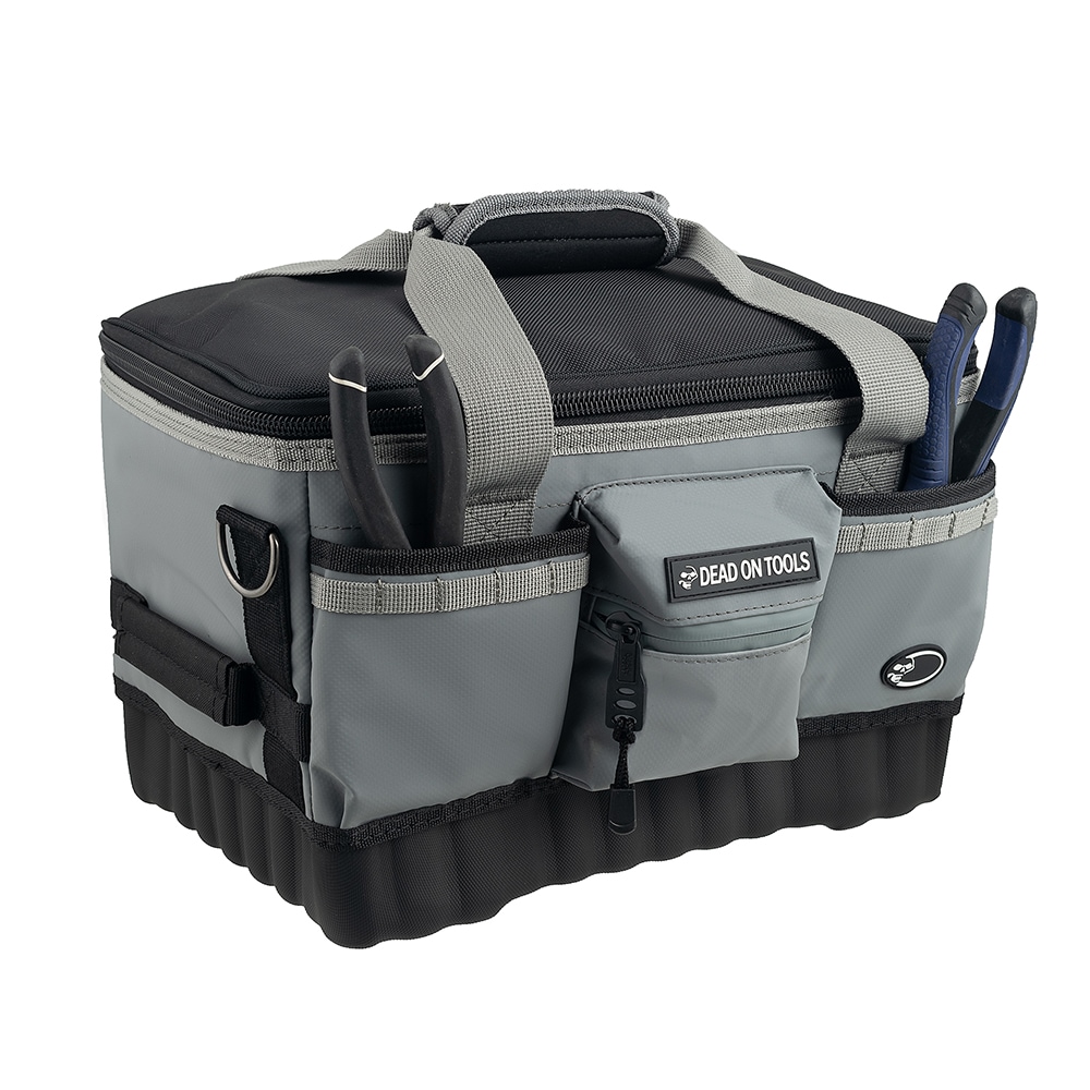 Bolsa de herramientas con cremallera resistente a la intemperie de PVC gris de 14 pulgadas de alto, 14 pulgadas de ancho x 10.62 pulgadas de profundidad x 9.45 pulgadas de largo Dead On DO700