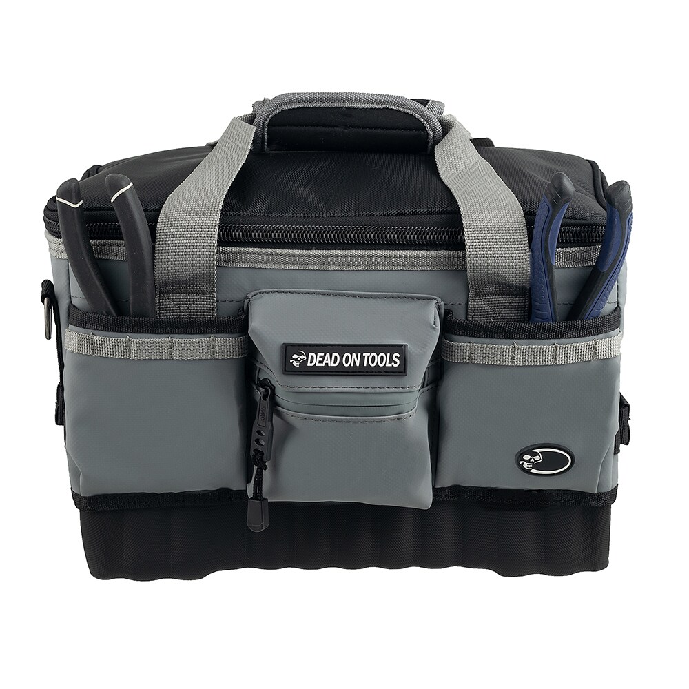 Bolsa de herramientas con cremallera resistente a la intemperie de PVC gris de 14 pulgadas de alto, 14 pulgadas de ancho x 10.62 pulgadas de profundidad x 9.45 pulgadas de largo Dead On DO700