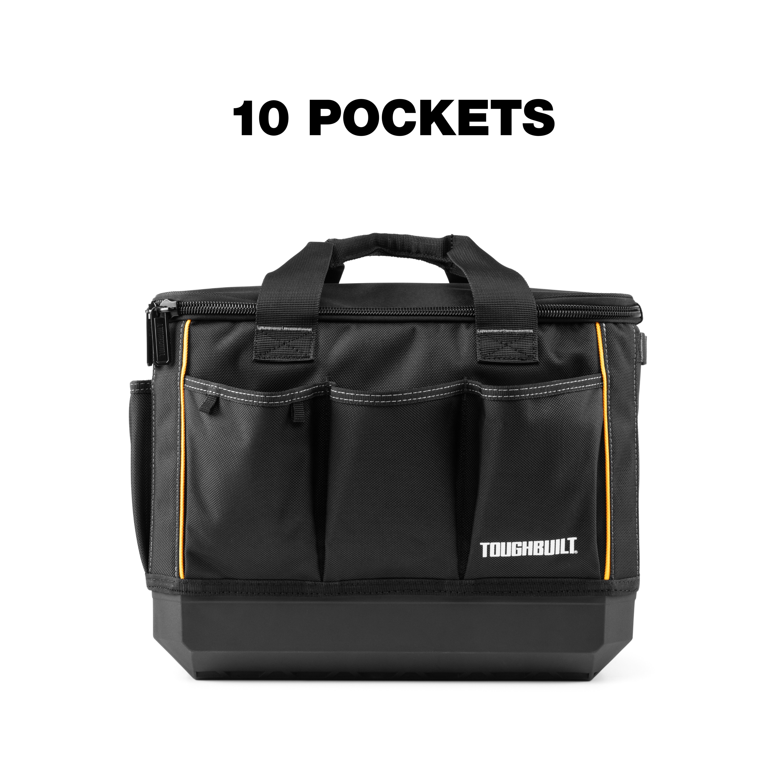 Bolso para herramientas TOUGHBUILT STACKTECH de poliéster negro de 11 pulgadas de ancho x 13 pulgadas de profundidad x 17 pulgadas de largo con cremallera TB-B1-S-60C