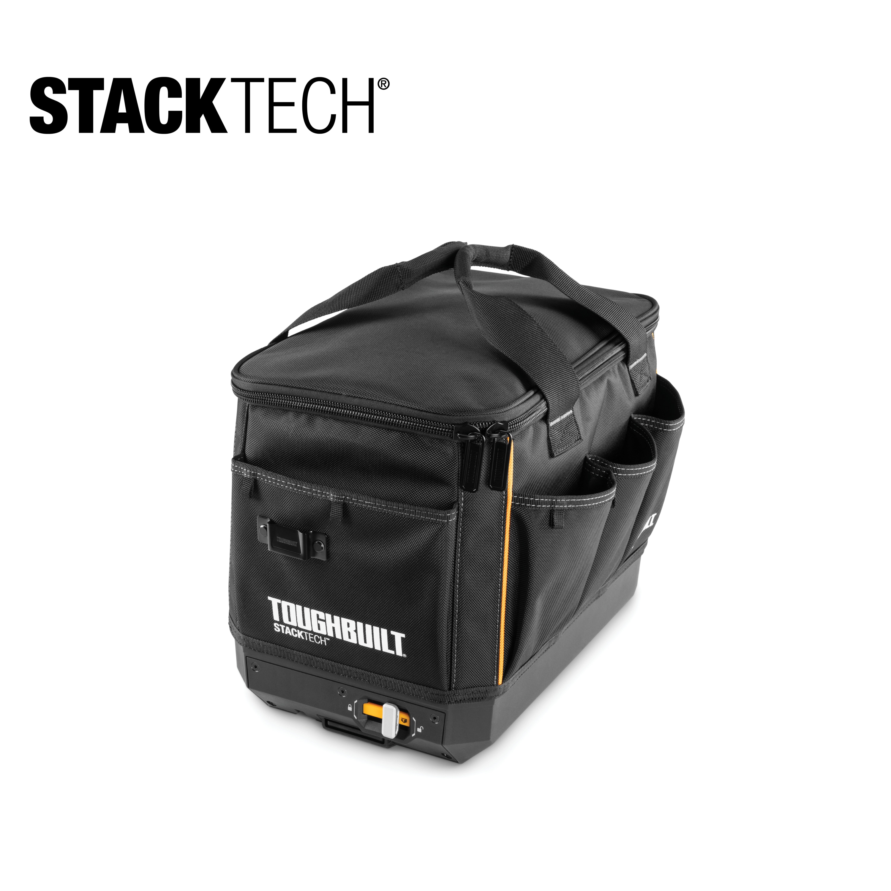 Bolso para herramientas TOUGHBUILT STACKTECH de poliéster negro de 11 pulgadas de ancho x 13 pulgadas de profundidad x 17 pulgadas de largo con cremallera TB-B1-S-60C