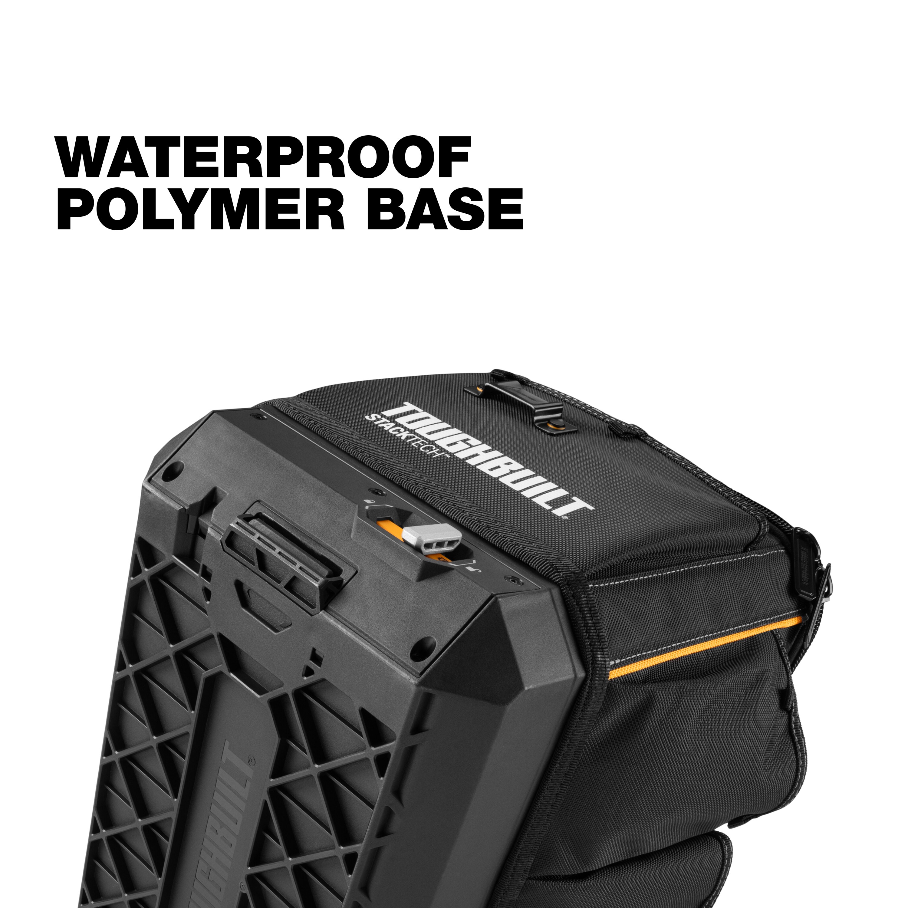 Bolso para herramientas TOUGHBUILT STACKTECH de poliéster negro de 11 pulgadas de ancho x 13 pulgadas de profundidad x 17 pulgadas de largo con cremallera TB-B1-S-60C