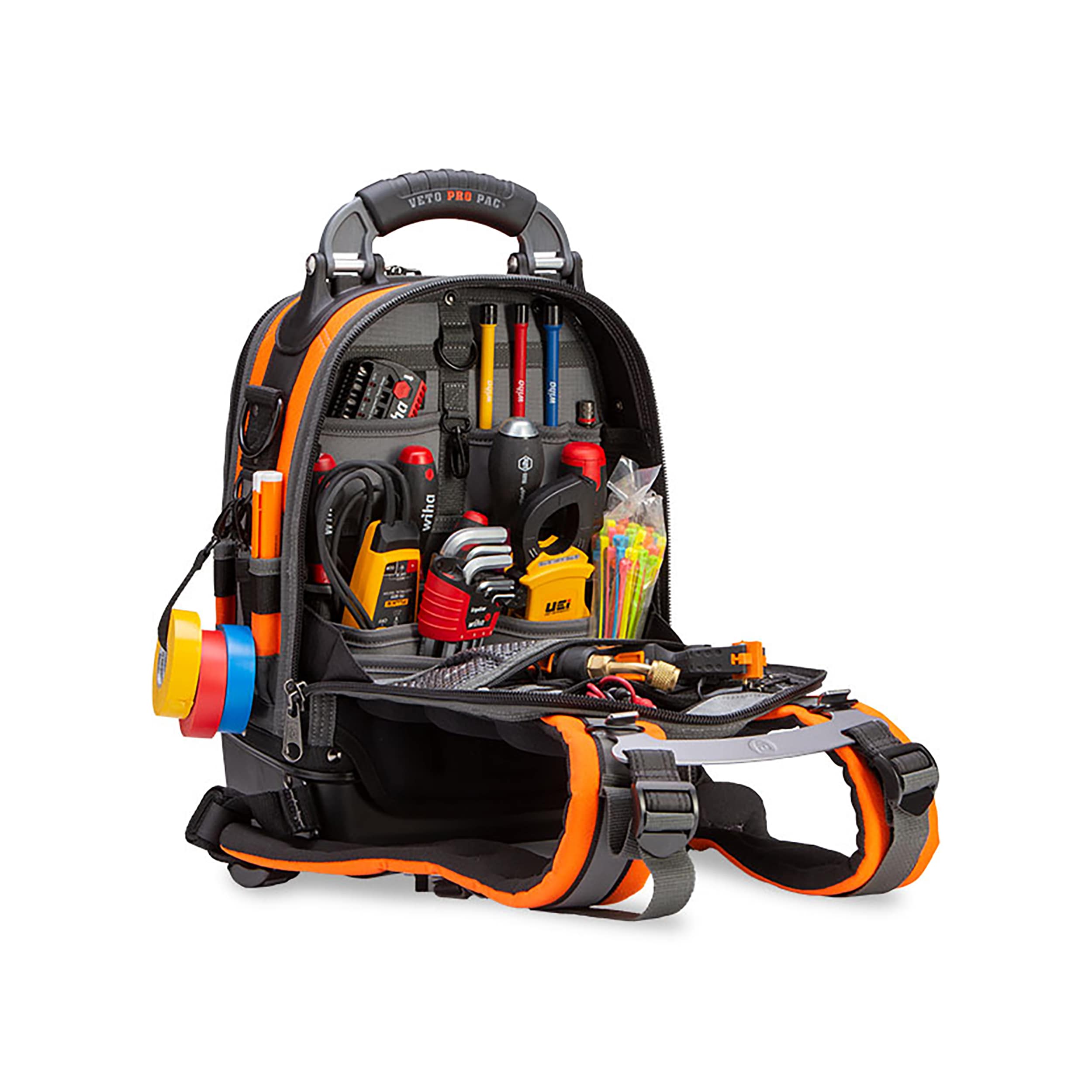 Mochila con cierre Veto Pro Pac TECH PAC MC SPECIAL OPS en nylon naranja de alta visibilidad de 12 pulgadas de ancho x 9 pulgadas de profundidad x 17 pulgadas de largo - VPP10250