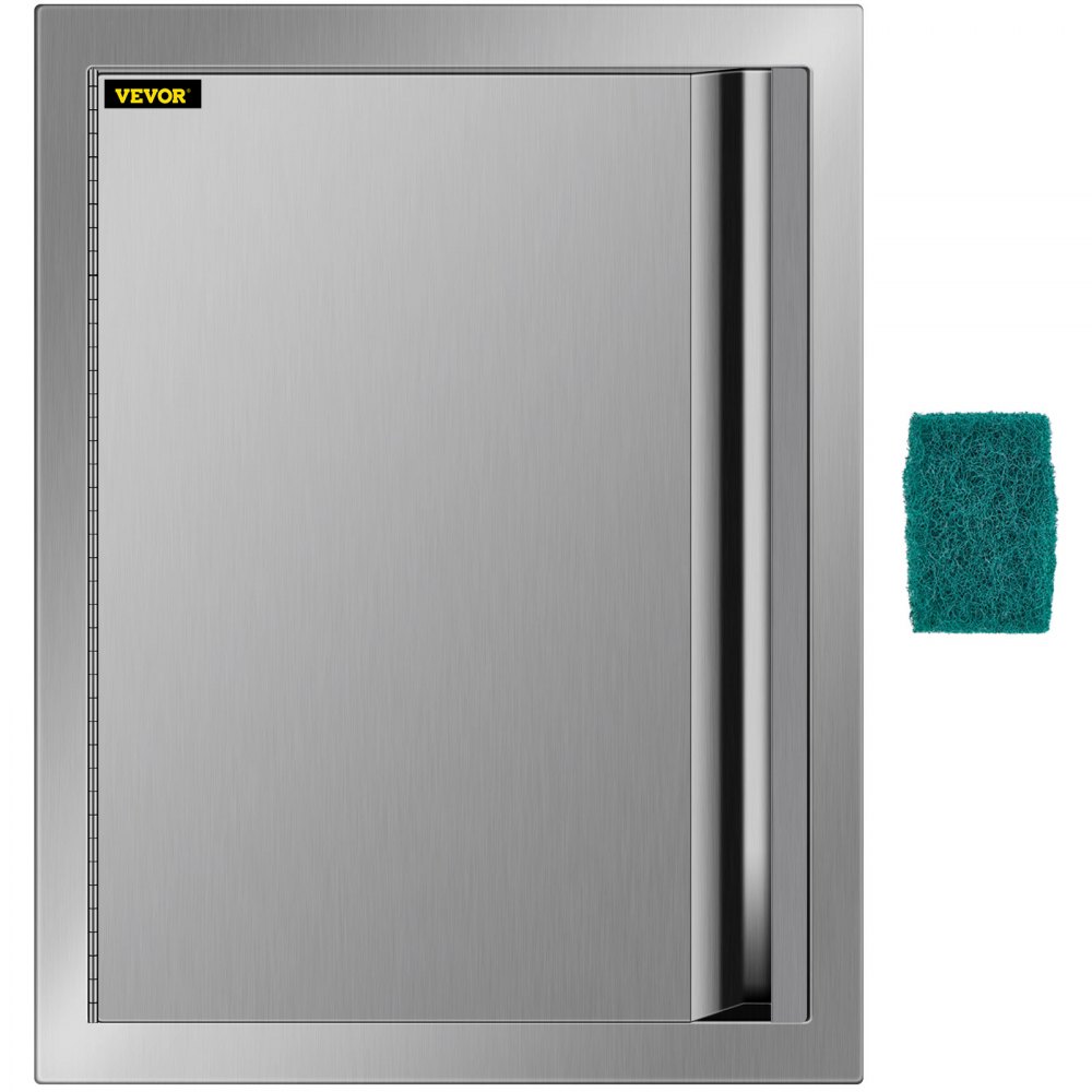 VEVOR BBQ Access Door 17W x 24H Inch, Vertical Single BBQ Door Stainless Steel with Recessed Handle, Outdoor Kitchen Doors for BBQ Island, Grill Station, Outside Cabinet - BXGCGMXKSKM17X241V0
