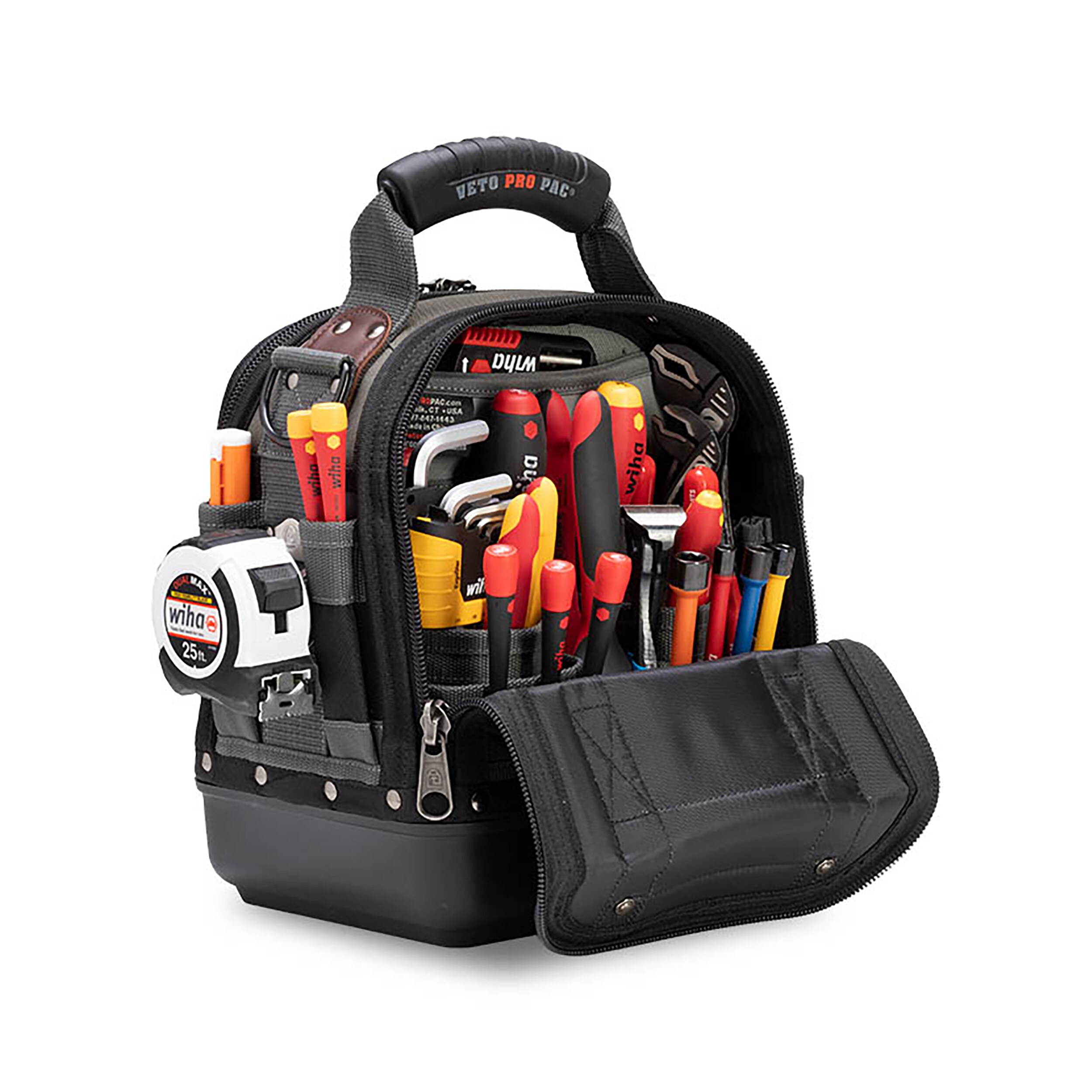 Bolsa de herramientas con cierre original de nylon Veto Pro Pac de 12 pulgadas de ancho x 8.5 pulgadas de profundidad x 12.5 pulgadas de largo VPP10058