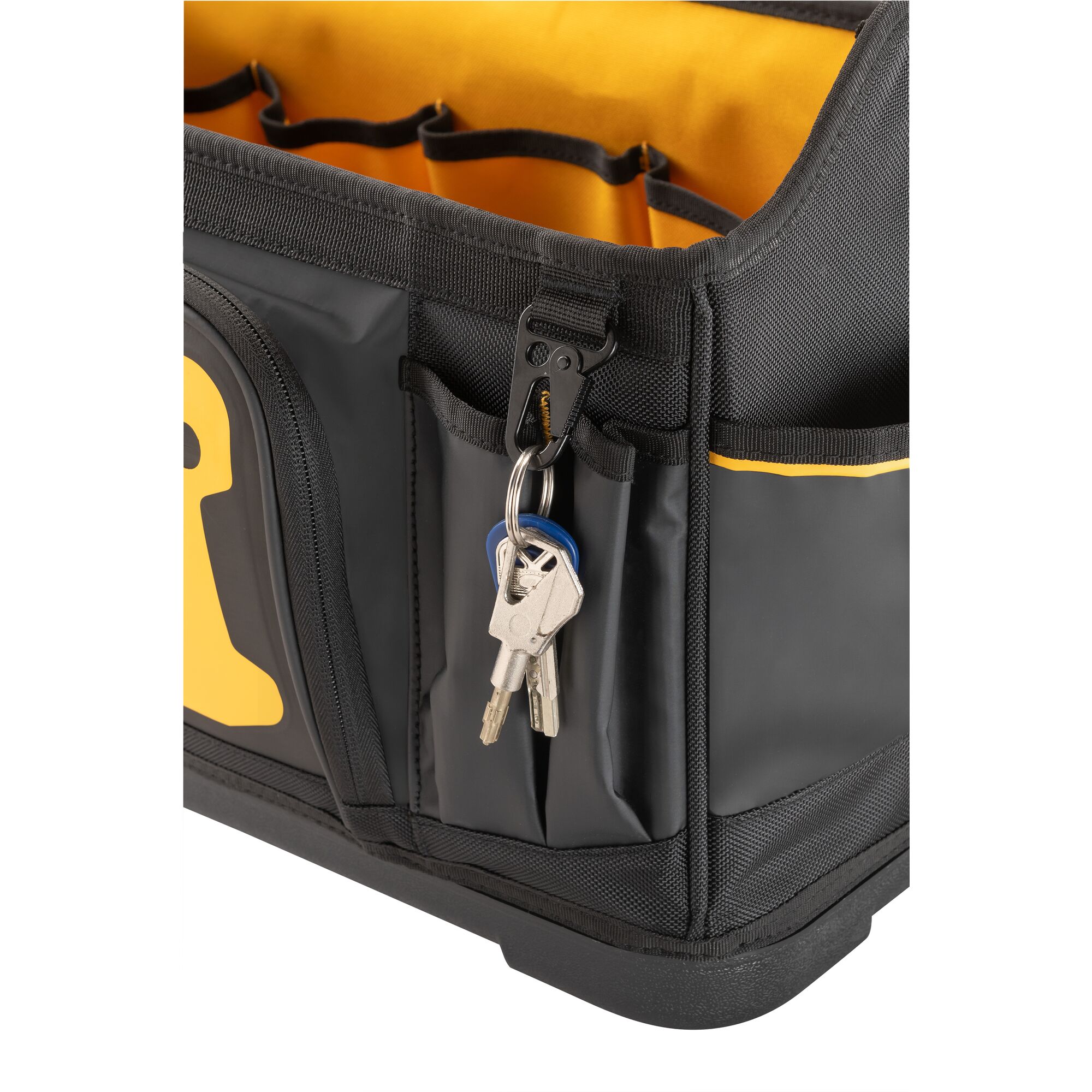 Bolsa de herramientas con cierre DEWALT negro - amarillo de nylon balístico de 10.625 pulgadas de ancho x 12.5 pulgadas de profundidad x 20 pulgadas de largo DWST560106