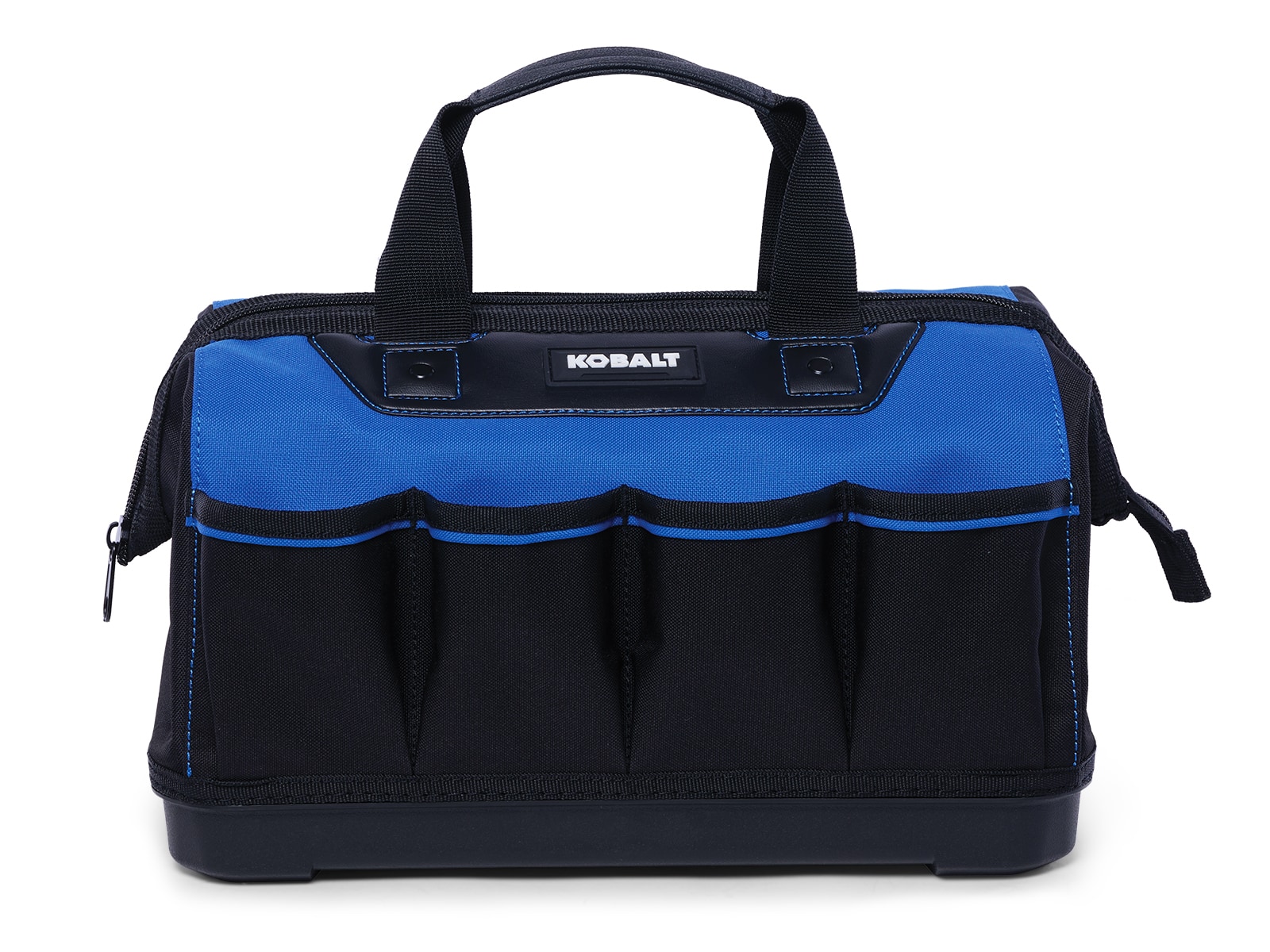 Bolsa de herramientas con cierre Kobalt de poliéster negro/azul con fondo rígido, 14 pulgadas de ancho x 8.66 pulgadas de profundidad x 9.84 pulgadas de largo KB-78B-14