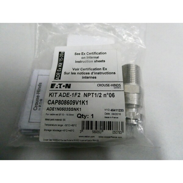 Conector para cables de zona peligrosa Eaton HAZARDOUS AREA CABLE GLANDS 3/4IN - ADE-1F2 ADE1N0503SSNK1