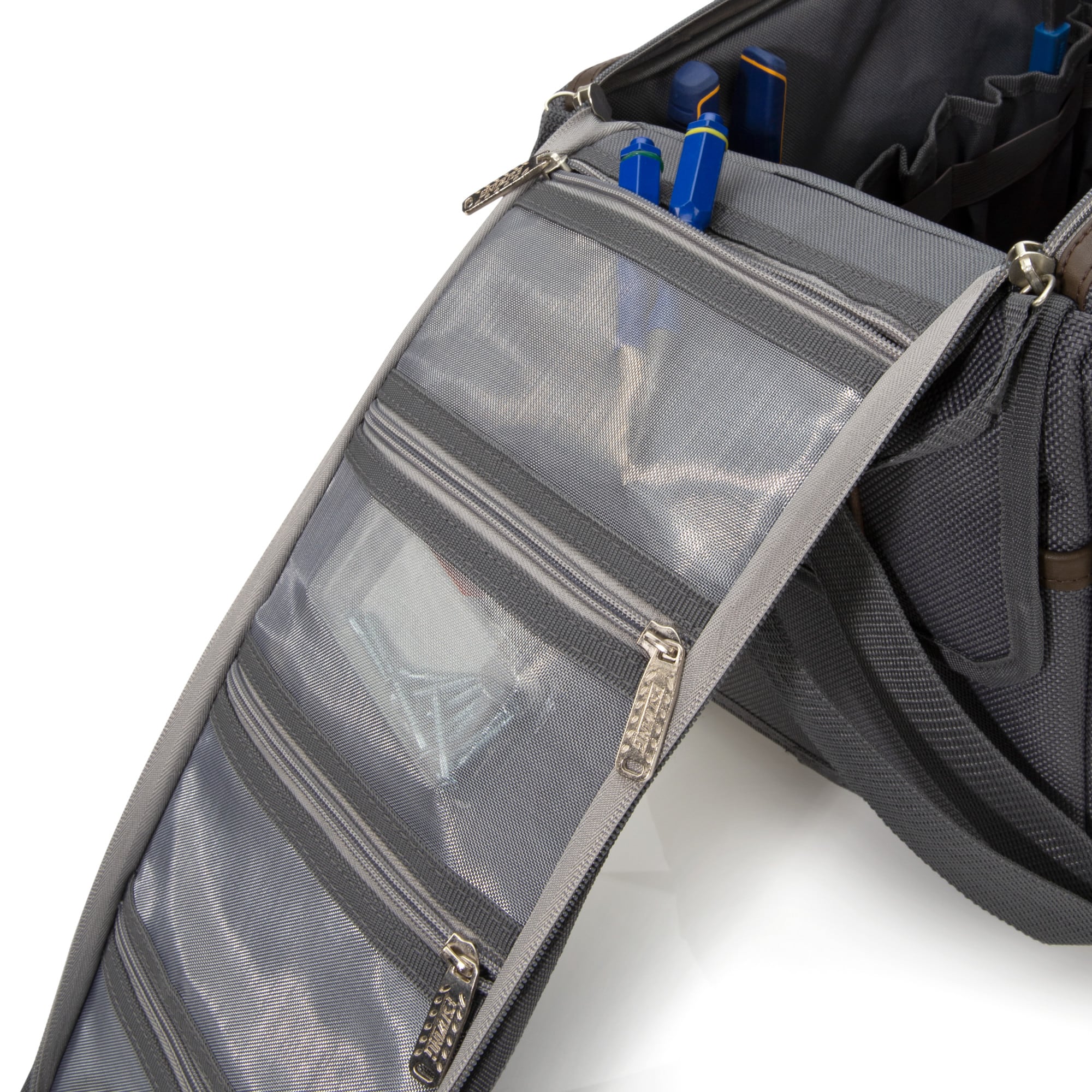 Bolsa de herramientas con cremallera de poliéster gris/marrón Estwing de 10.0 pulgadas de ancho x 18.5 pulgadas de profundidad x 11.0 pulgadas de largo 94762