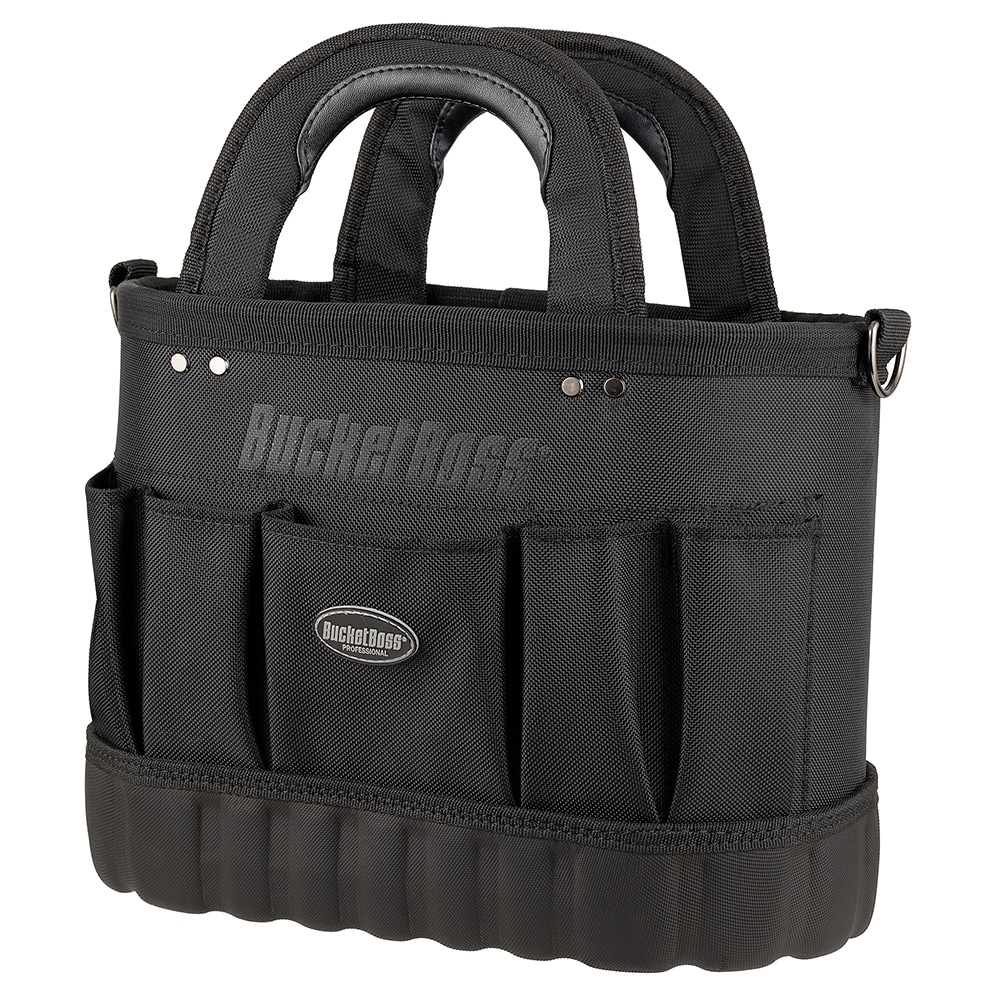Tote de herramientas Bucket Boss Pro Oval 14 de poliéster negro de 13.5 pulgadas de ancho x 7 pulgadas de profundidad x 10 pulgadas de largo 74014