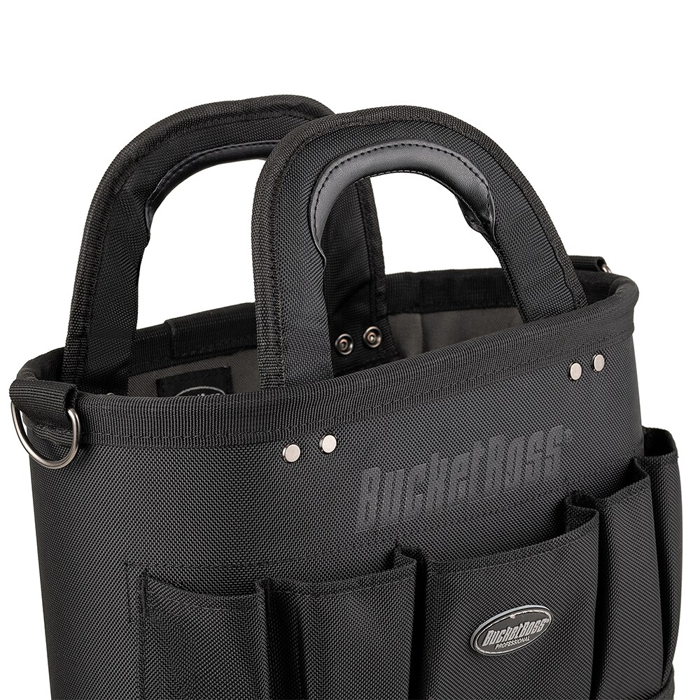 Tote de herramientas Bucket Boss Pro Oval 14 de poliéster negro de 13.5 pulgadas de ancho x 7 pulgadas de profundidad x 10 pulgadas de largo 74014
