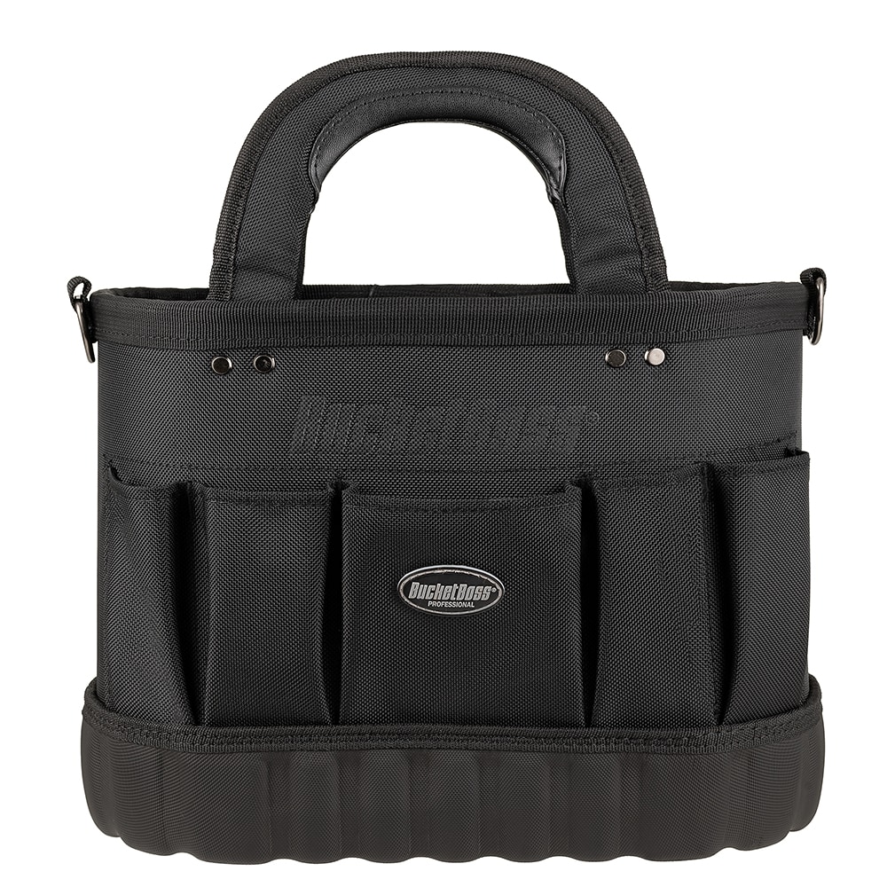 Tote de herramientas Bucket Boss Pro Oval 14 de poliéster negro de 13.5 pulgadas de ancho x 7 pulgadas de profundidad x 10 pulgadas de largo 74014