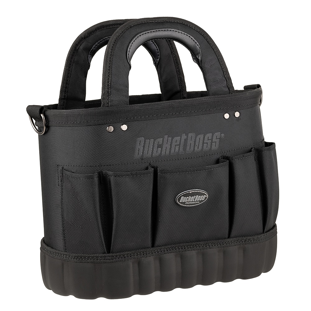 Tote de herramientas Bucket Boss Pro Oval 14 de poliéster negro de 13.5 pulgadas de ancho x 7 pulgadas de profundidad x 10 pulgadas de largo 74014
