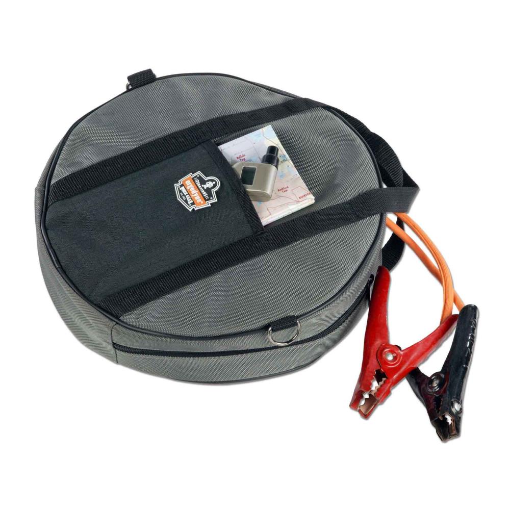 Bolsa para cables con cierre de 14 pulgadas de ancho x 1 pulgada de profundidad x 14 pulgadas de largo de poliéster gris Ergodyne 13788