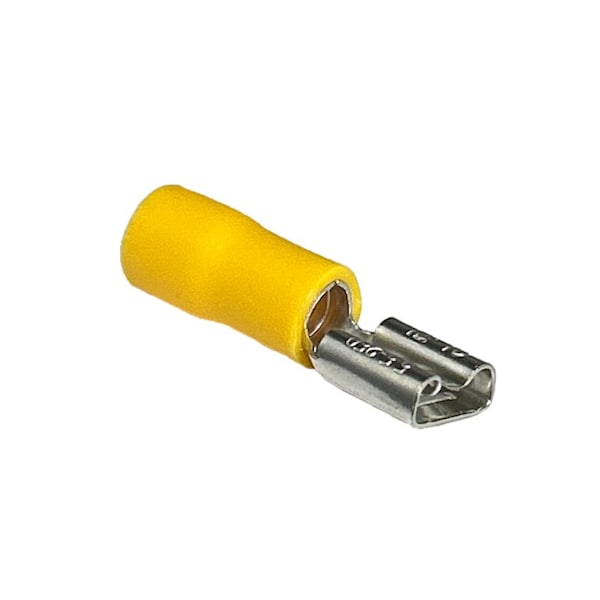 Terminales de conexión rápida Remington Industries, hembra, aisladas con PVC, cable de 10-12 AWG, amarillas, 10 piezas - FDD5.5-250-10