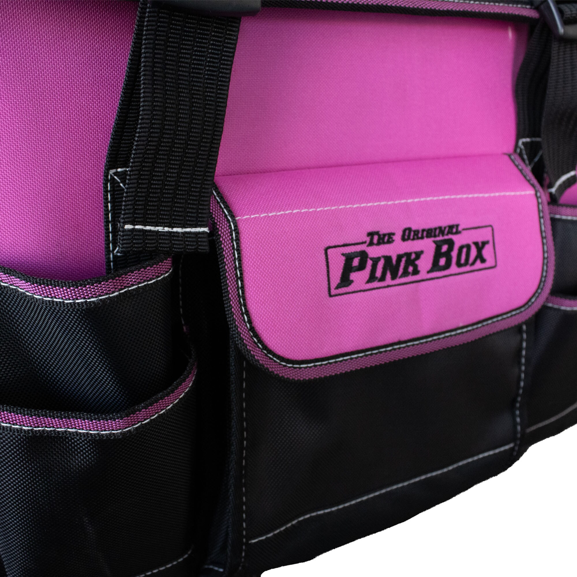 Bolsa de herramientas rodante original de The Original Pink Box, rosada de lona de 18.25 pulgadas de ancho x 15.25 pulgadas de profundidad x 10.5 pulgadas de largo con cierre de gancho y lazo PB18RTB