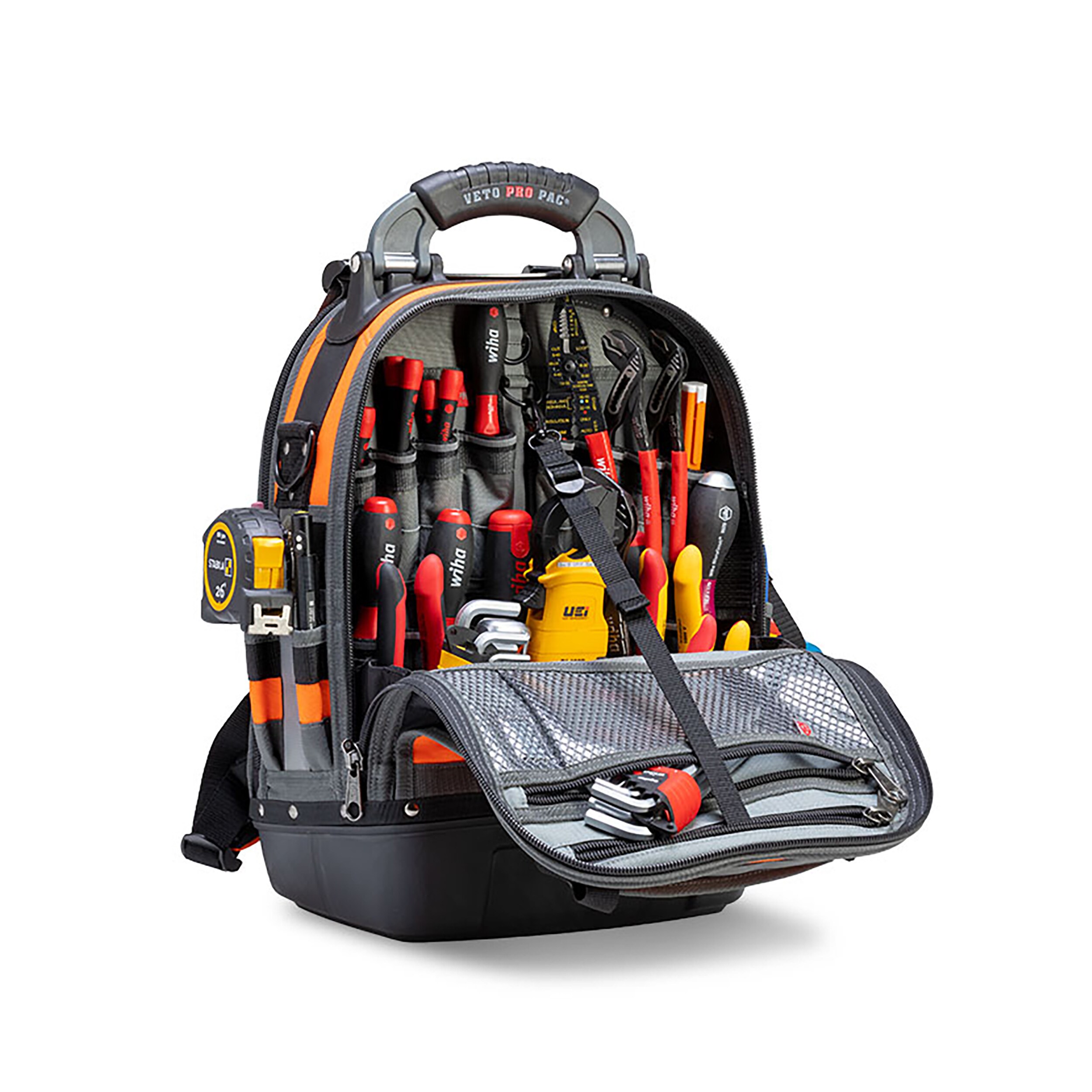 Bolso para herramientas con cierre Veto Pro Pac Hi-Viz naranja de nylon de 13 pulgadas de ancho x 10 pulgadas de profundidad x 19.5 pulgadas de largo VPP10064