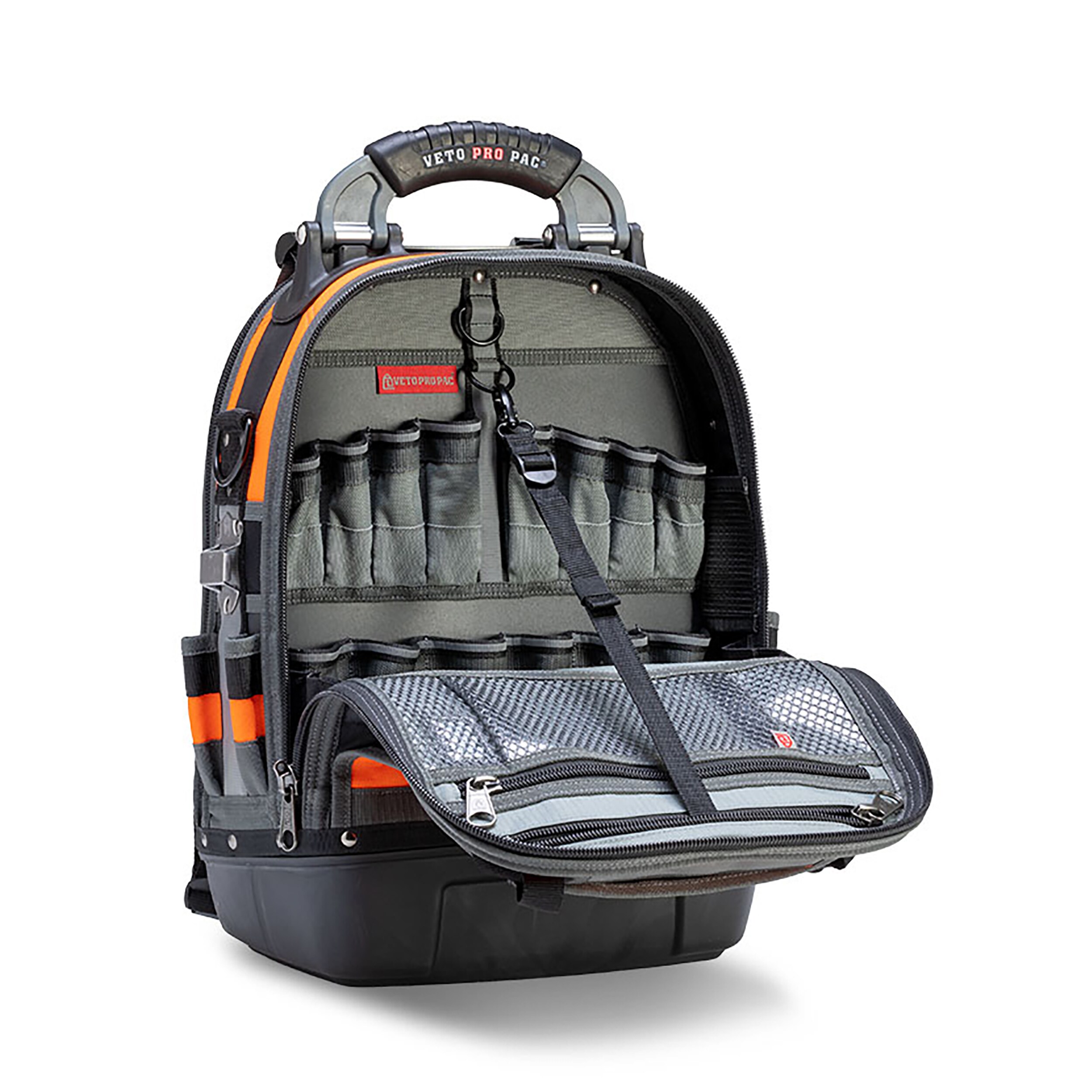 Bolso para herramientas con cierre Veto Pro Pac Hi-Viz naranja de nylon de 13 pulgadas de ancho x 10 pulgadas de profundidad x 19.5 pulgadas de largo VPP10064
