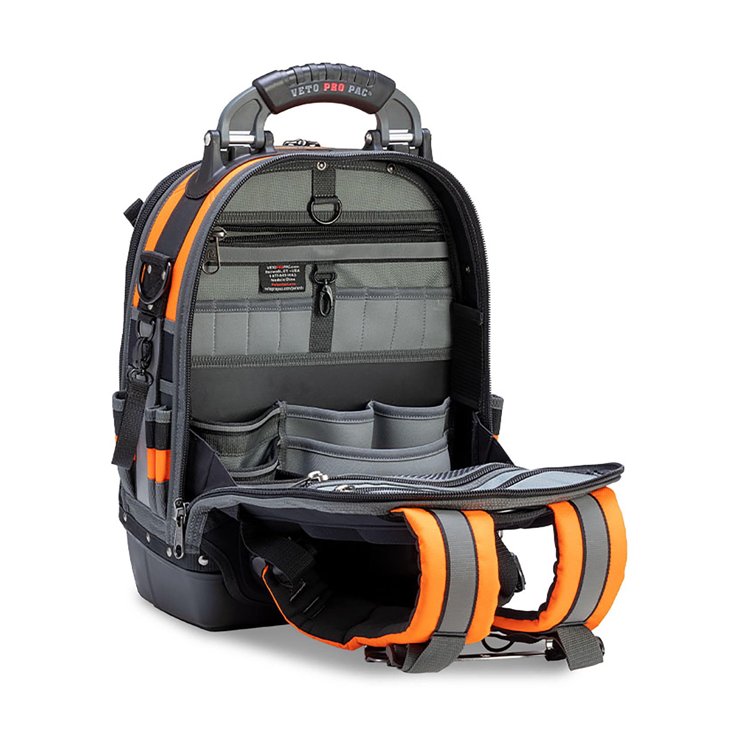 Bolso para herramientas con cierre Veto Pro Pac Hi-Viz naranja de nylon de 13 pulgadas de ancho x 10 pulgadas de profundidad x 19.5 pulgadas de largo VPP10064
