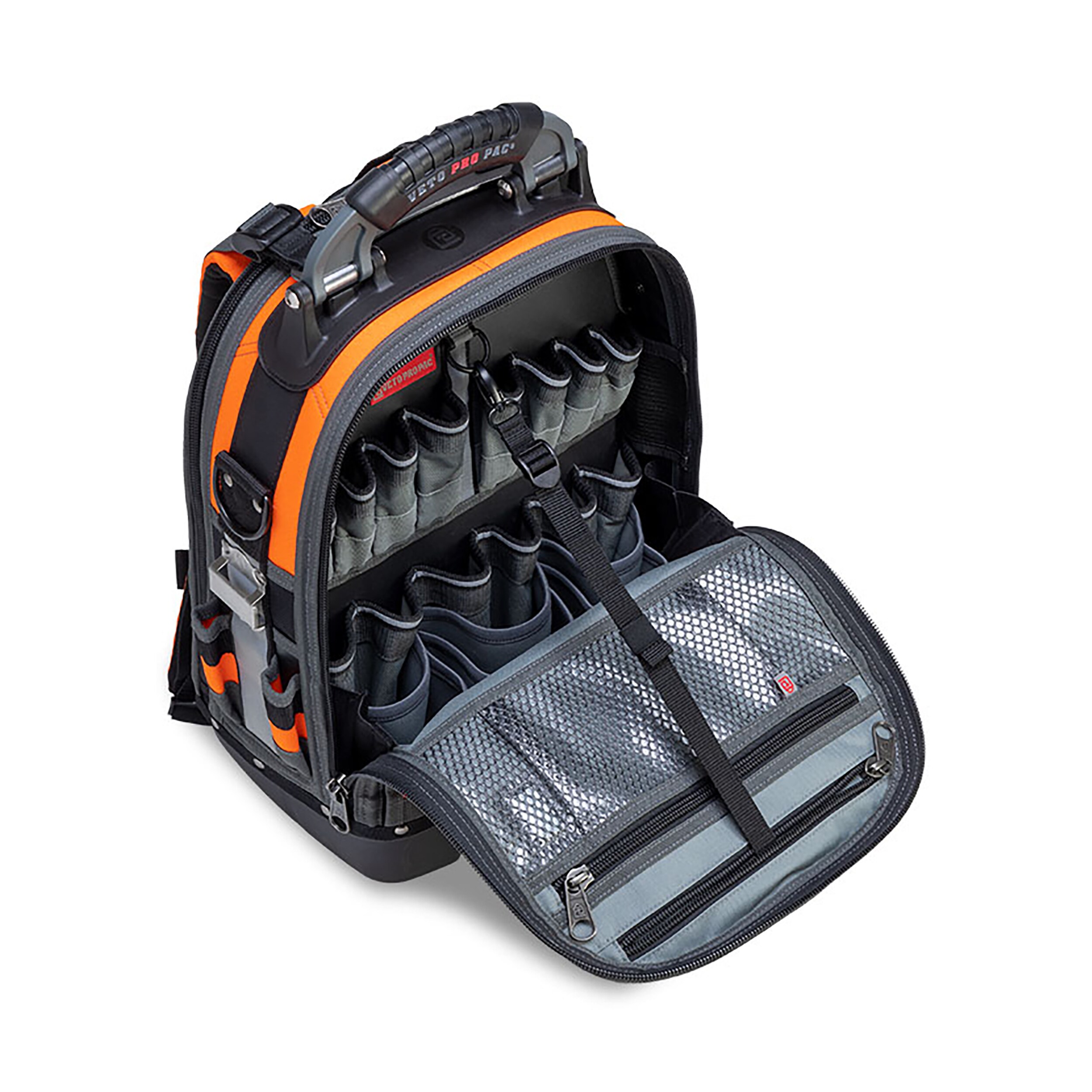 Bolso para herramientas con cierre Veto Pro Pac Hi-Viz naranja de nylon de 13 pulgadas de ancho x 10 pulgadas de profundidad x 19.5 pulgadas de largo VPP10064