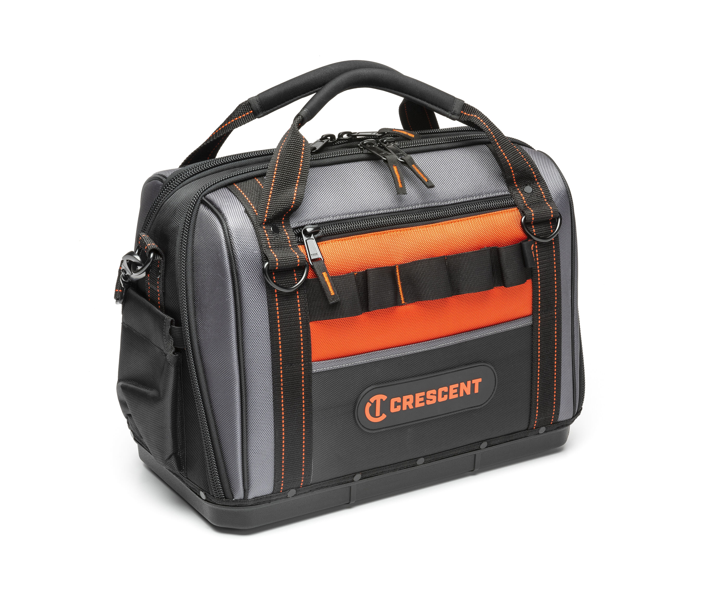 Bolsa de herramientas con cierre Crescent Rawhide de poliéster negro y naranja de 17 pulgadas de ancho x 16.7 pulgadas de profundidad x 9.5 pulgadas de longitud CTB1750N
