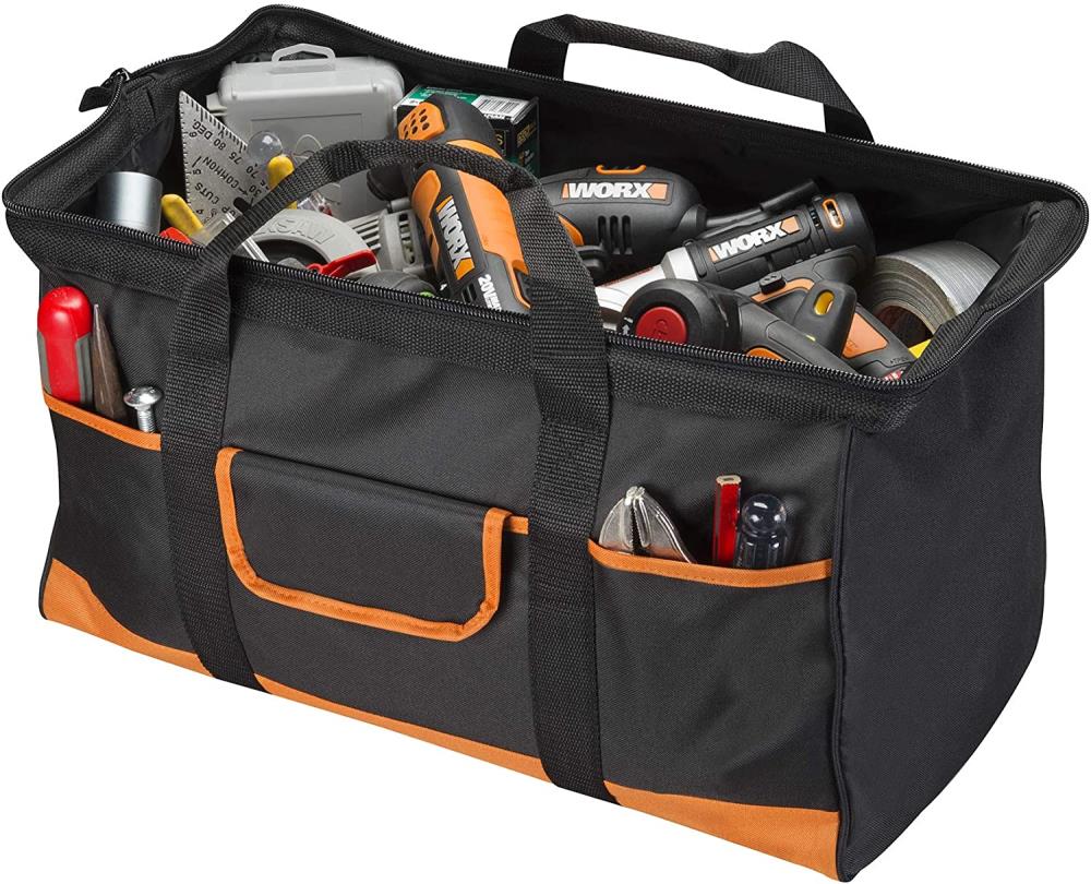 Bolsa de herramientas con cremallera de nailon negro WORX Worx de 12 pulgadas de ancho x 13 pulgadas de profundidad x 21 pulgadas de largo WA0079