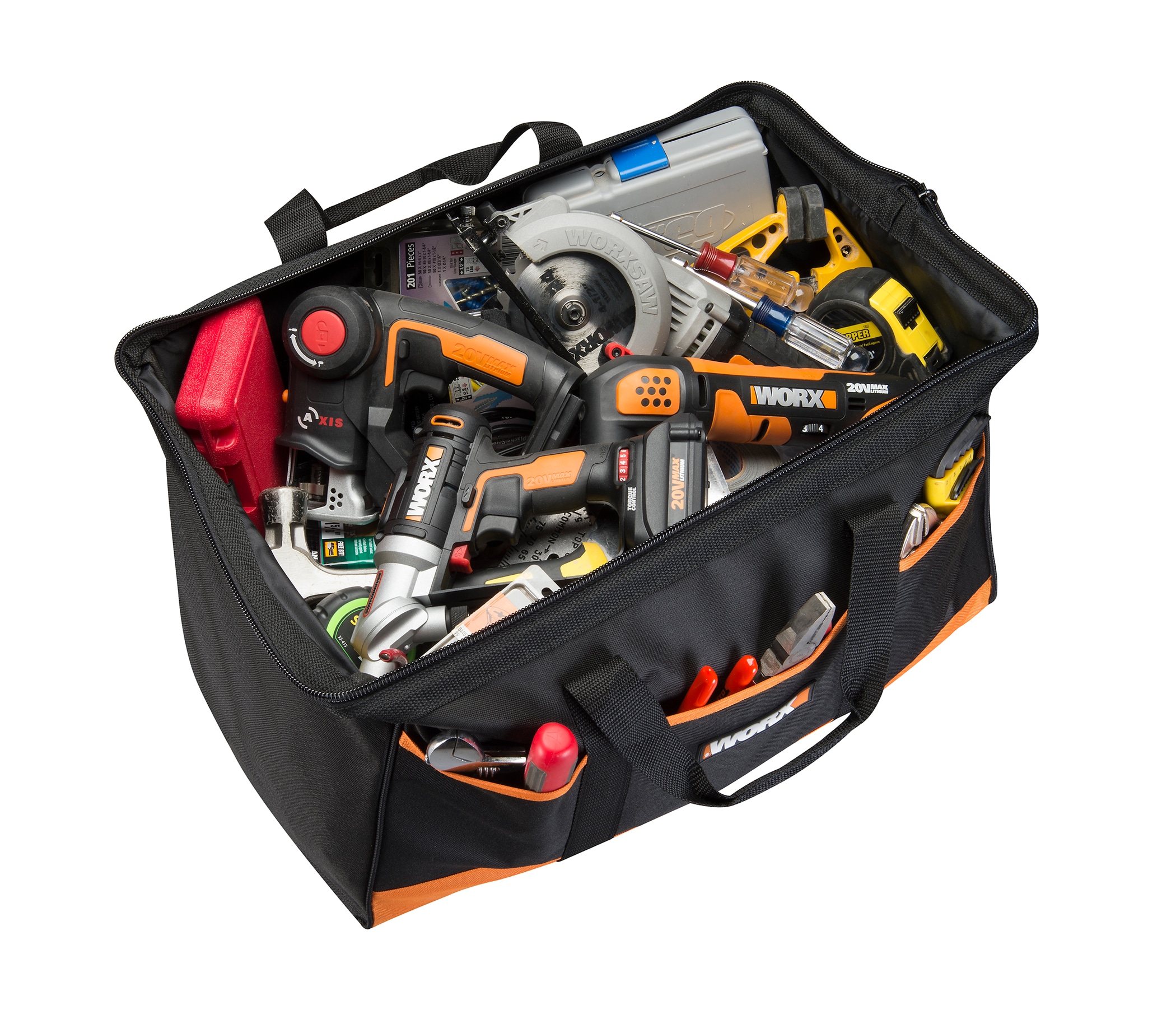 Bolsa de herramientas con cremallera de nailon negro WORX Worx de 12 pulgadas de ancho x 13 pulgadas de profundidad x 21 pulgadas de largo WA0079