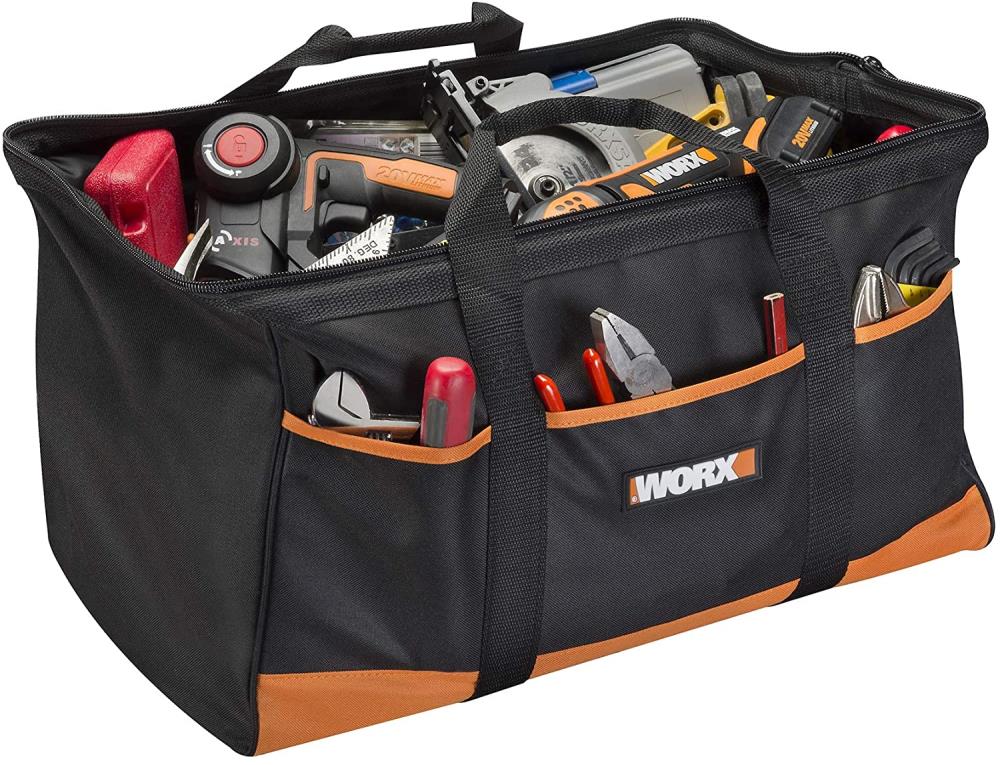 Bolsa de herramientas con cremallera de nailon negro WORX Worx de 12 pulgadas de ancho x 13 pulgadas de profundidad x 21 pulgadas de largo WA0079