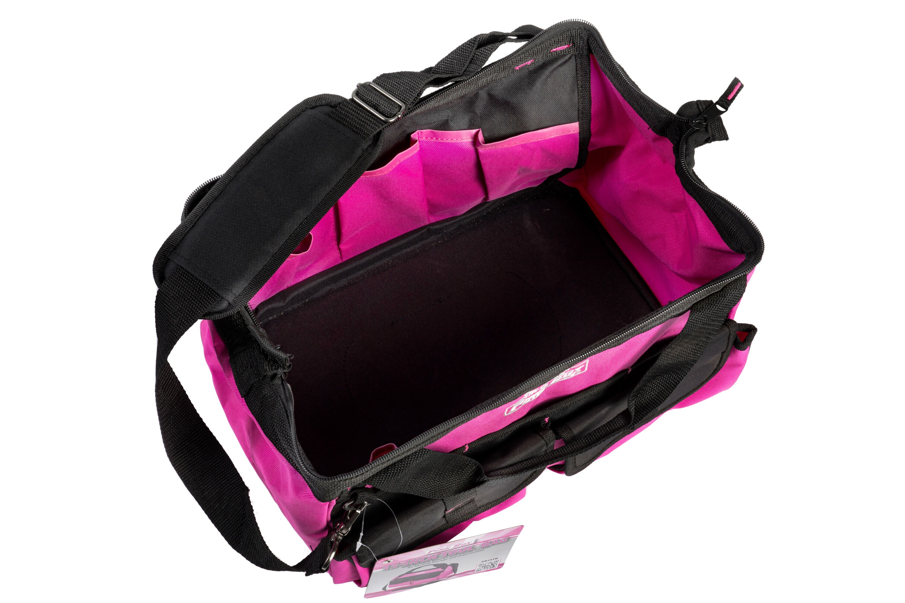 Bolsa de herramientas con cremallera de lienzo rosa The Original Pink Box de 15 pulgadas de ancho x 11 pulgadas de profundidad x 9 pulgadas de largo PB15TB