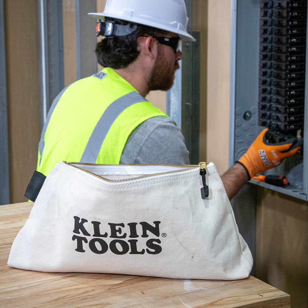 Bolsa con cierre Klein Tools, Bolsa de lona extra larga para herramientas, 16 pulgadas, natural 62042