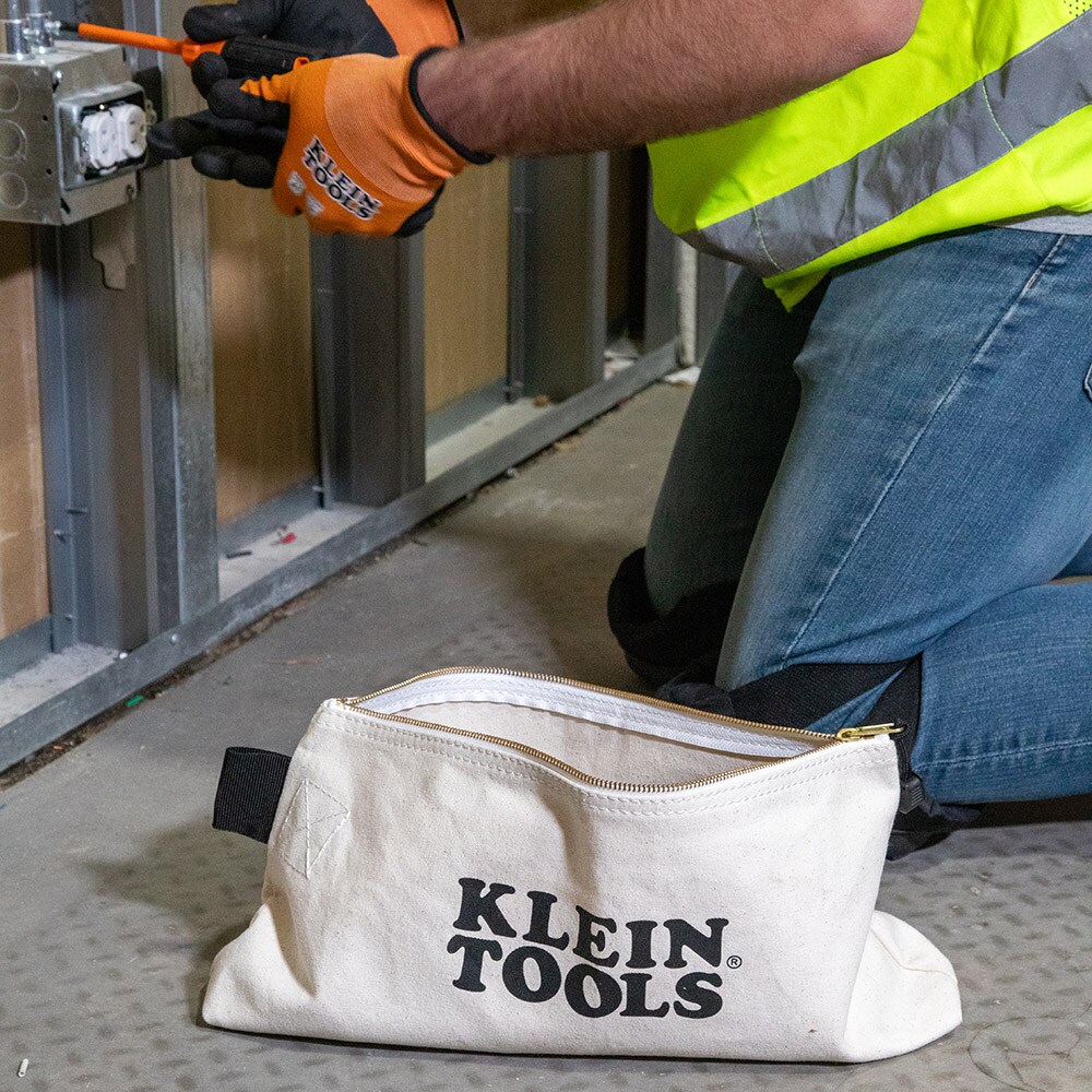 Bolsa con cierre Klein Tools, Bolsa de lona extra larga para herramientas, 16 pulgadas, natural 62042