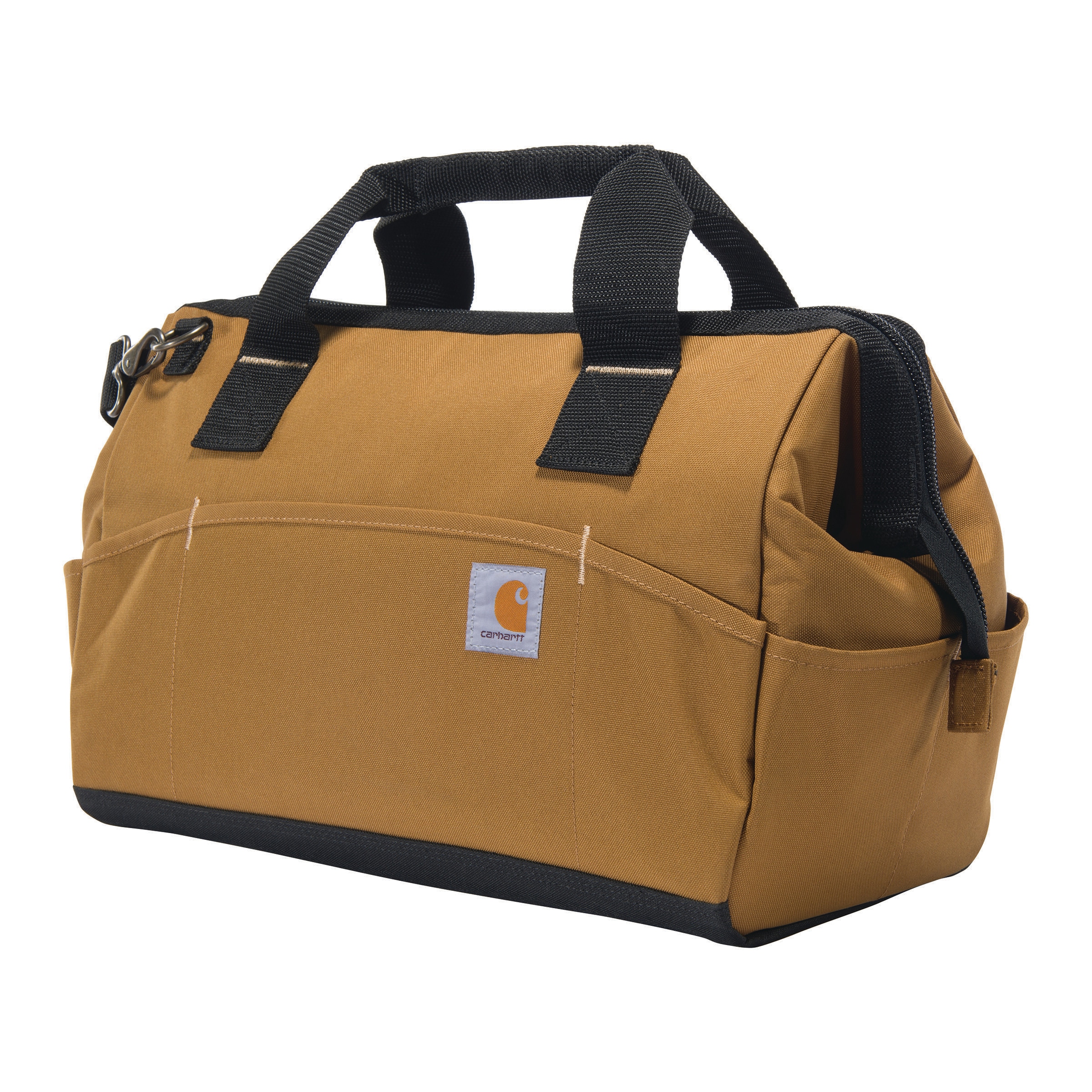 Bolsa de herramientas Carhartt de 16 pulgadas con 17 bolsillos, color marrón Carhartt de poliéster de peso medio, con cierre de 8.5 pulgadas de ancho x 12.5 pulgadas de profundidad x 16 pulgadas de largo B000051621199