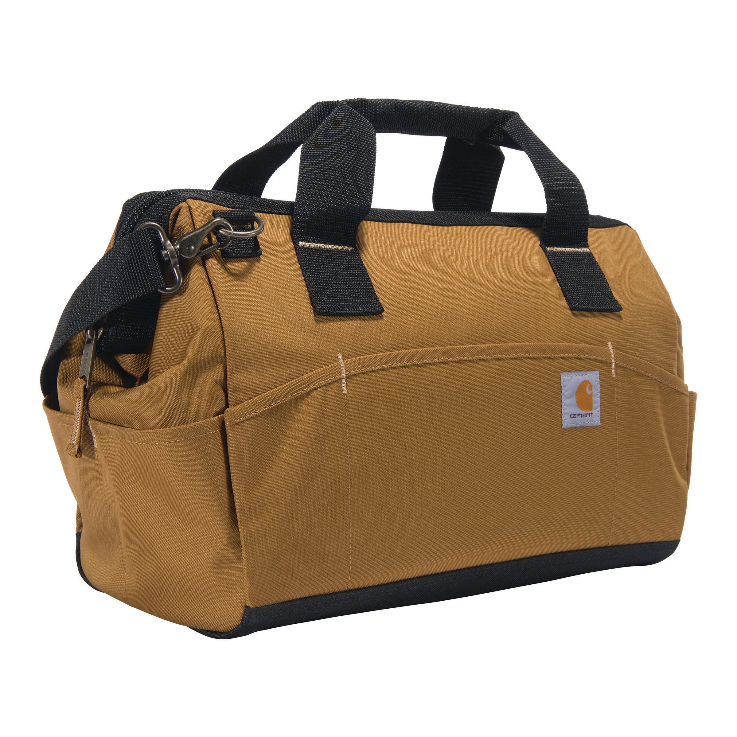 Bolsa de herramientas Carhartt de 16 pulgadas con 17 bolsillos, color marrón Carhartt de poliéster de peso medio, con cierre de 8.5 pulgadas de ancho x 12.5 pulgadas de profundidad x 16 pulgadas de largo B000051621199